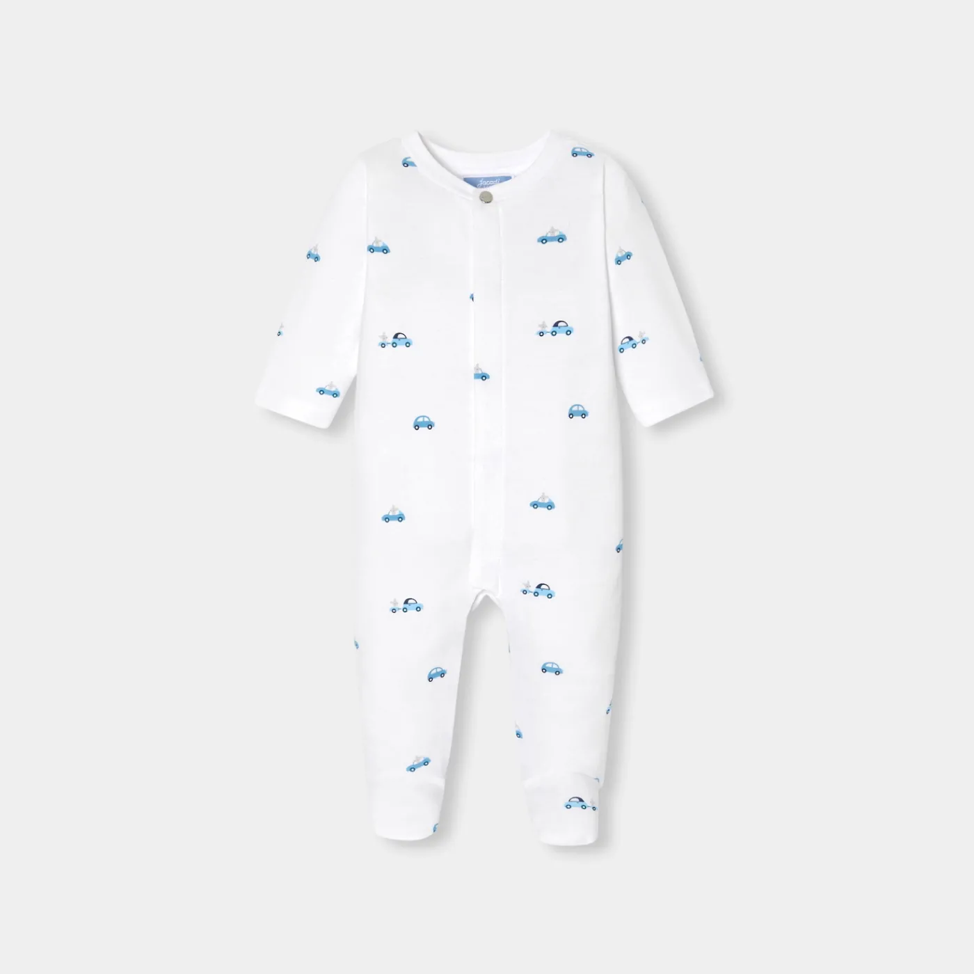 Pajamas-Jacadi Baby boy fleece pajamas Soft White/Multicolour
