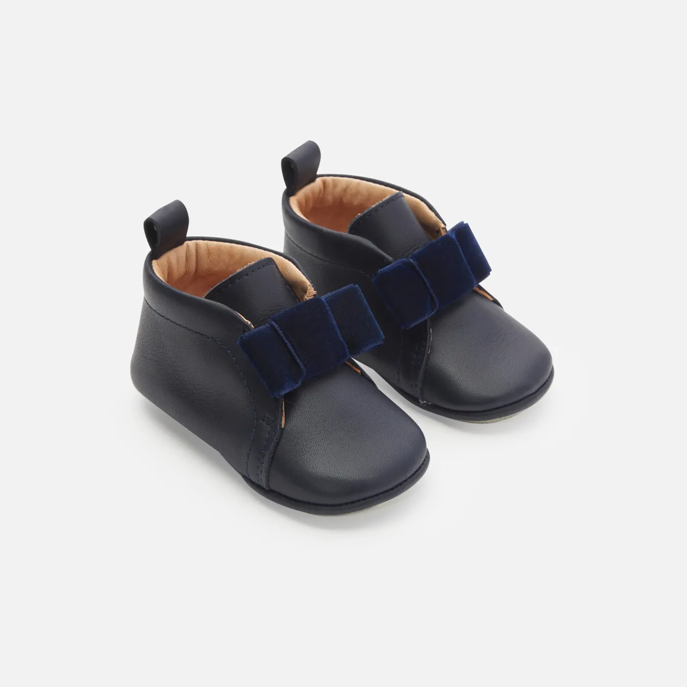 Slippers|Soft Leather Slippers-Jacadi Baby girl leather slippers Jacadi Navy