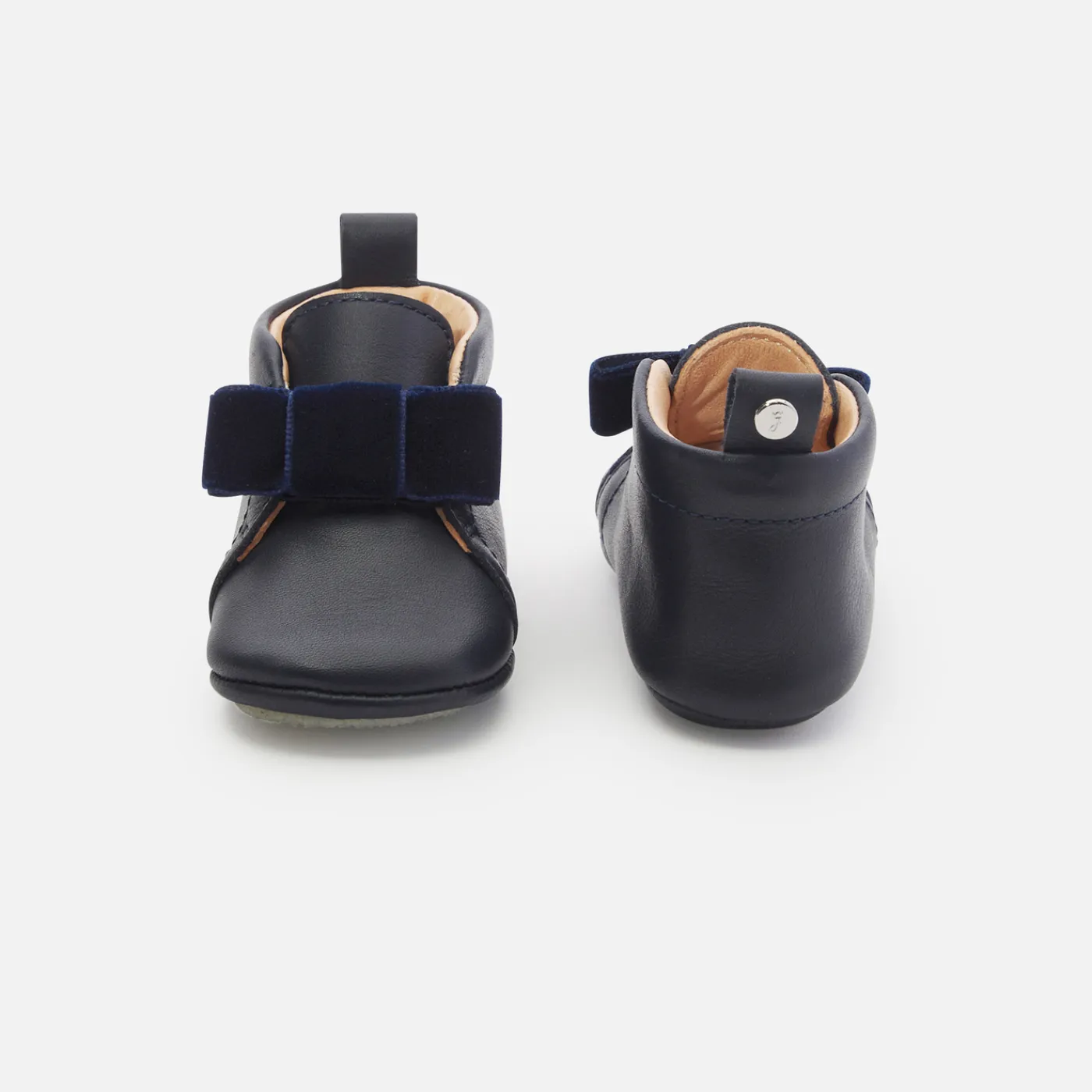 Slippers|Soft Leather Slippers-Jacadi Baby girl leather slippers Jacadi Navy