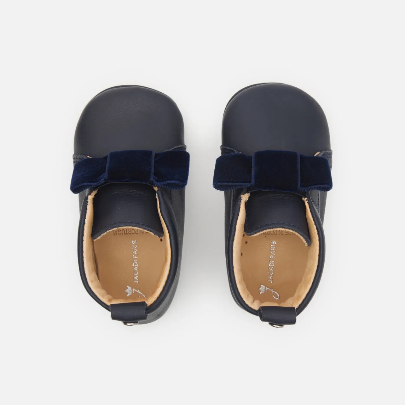 Slippers|Soft Leather Slippers-Jacadi Baby girl leather slippers Jacadi Navy
