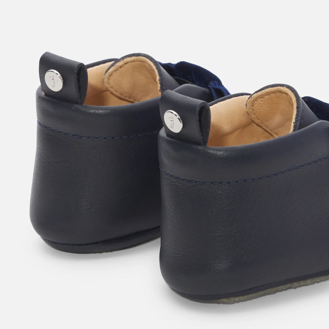 Slippers|Soft Leather Slippers-Jacadi Baby girl leather slippers Jacadi Navy