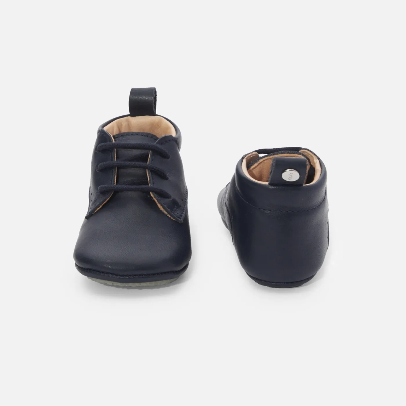Slippers|Soft Leather Slippers-Jacadi Baby boy leather slippers Jacadi Navy