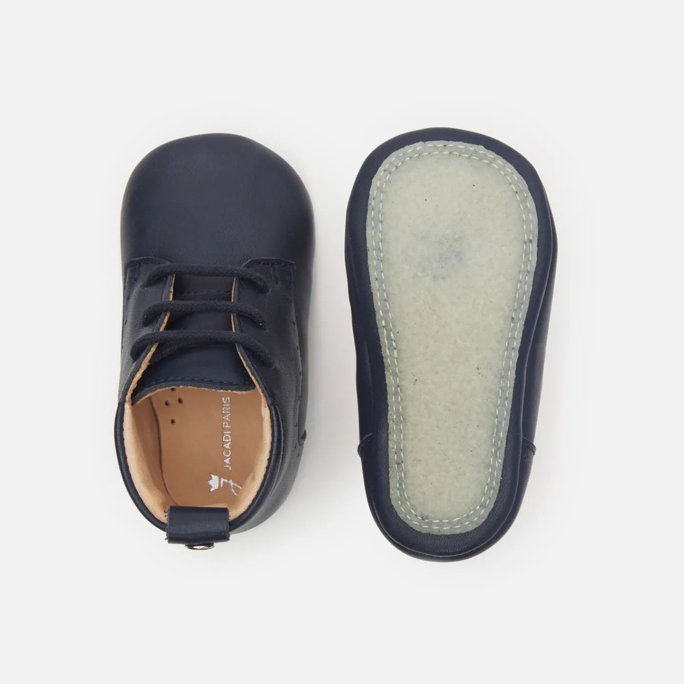 Slippers|Soft Leather Slippers-Jacadi Baby boy leather slippers Jacadi Navy
