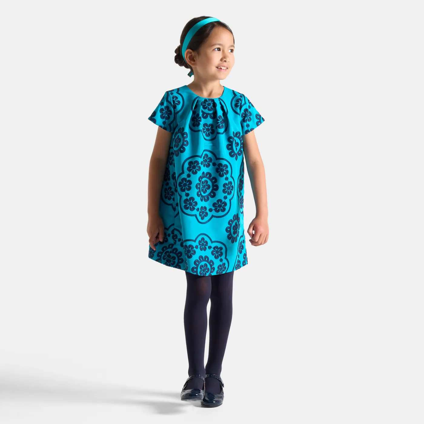Dresses And Skirts-Jacadi Girl taffeta dress Turquoise blue
