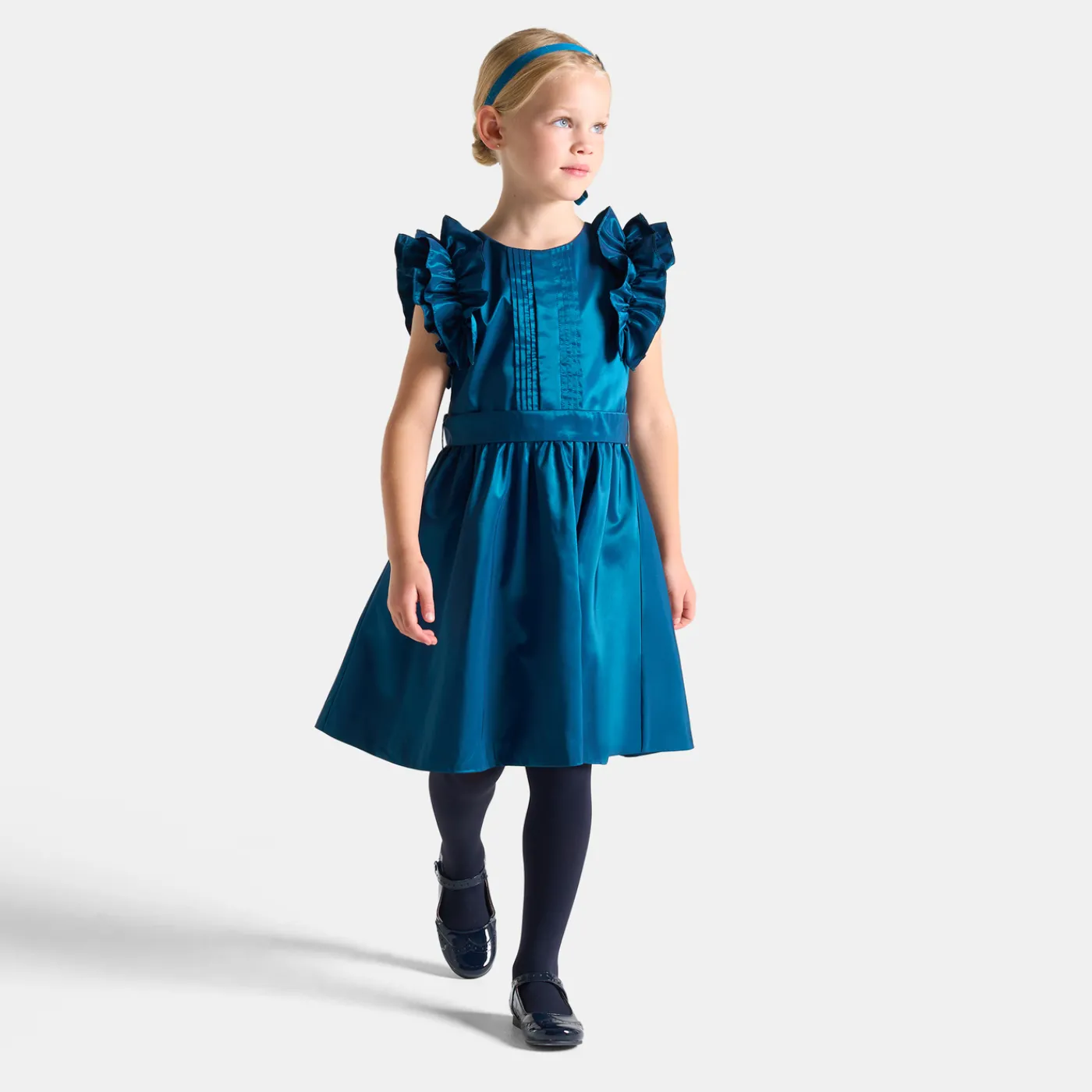 Dresses And Skirts-Jacadi Girl taffeta dress Turquoise blue