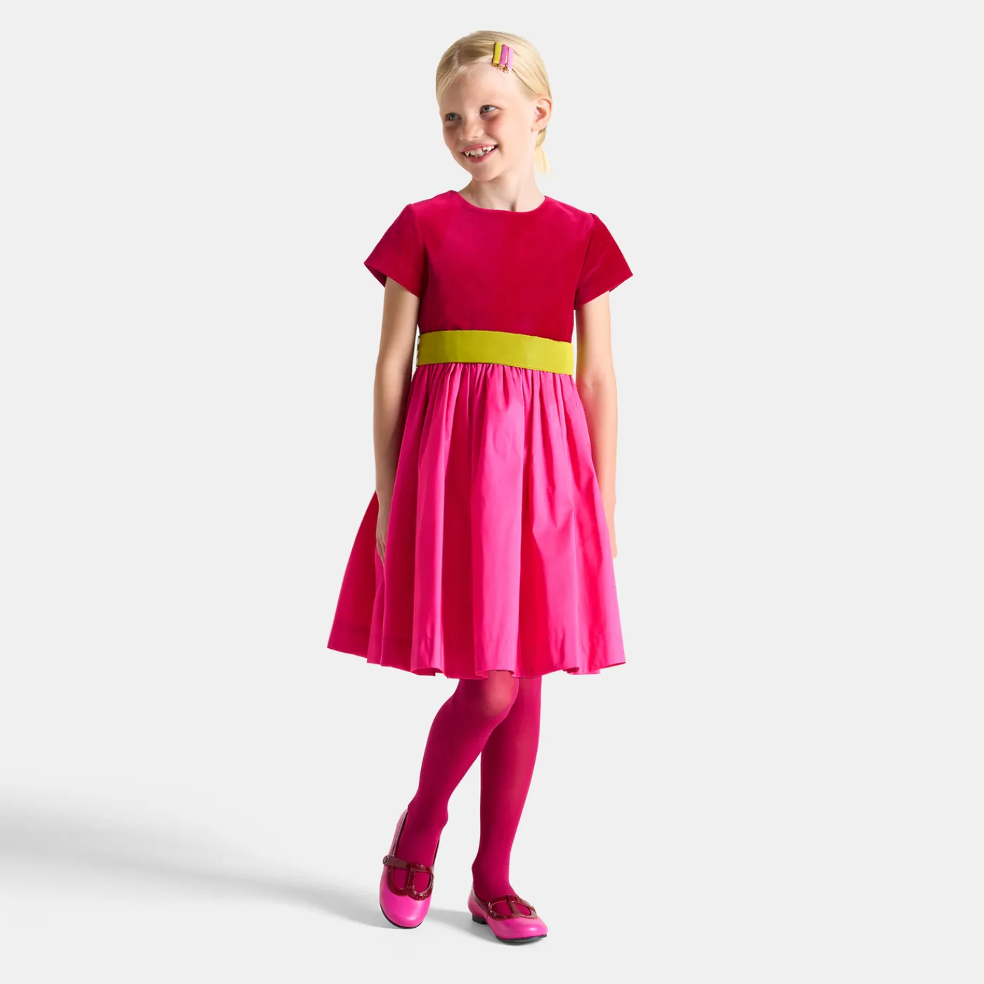 Dresses And Skirts-Jacadi Girl color block dress Pink/Multicolour