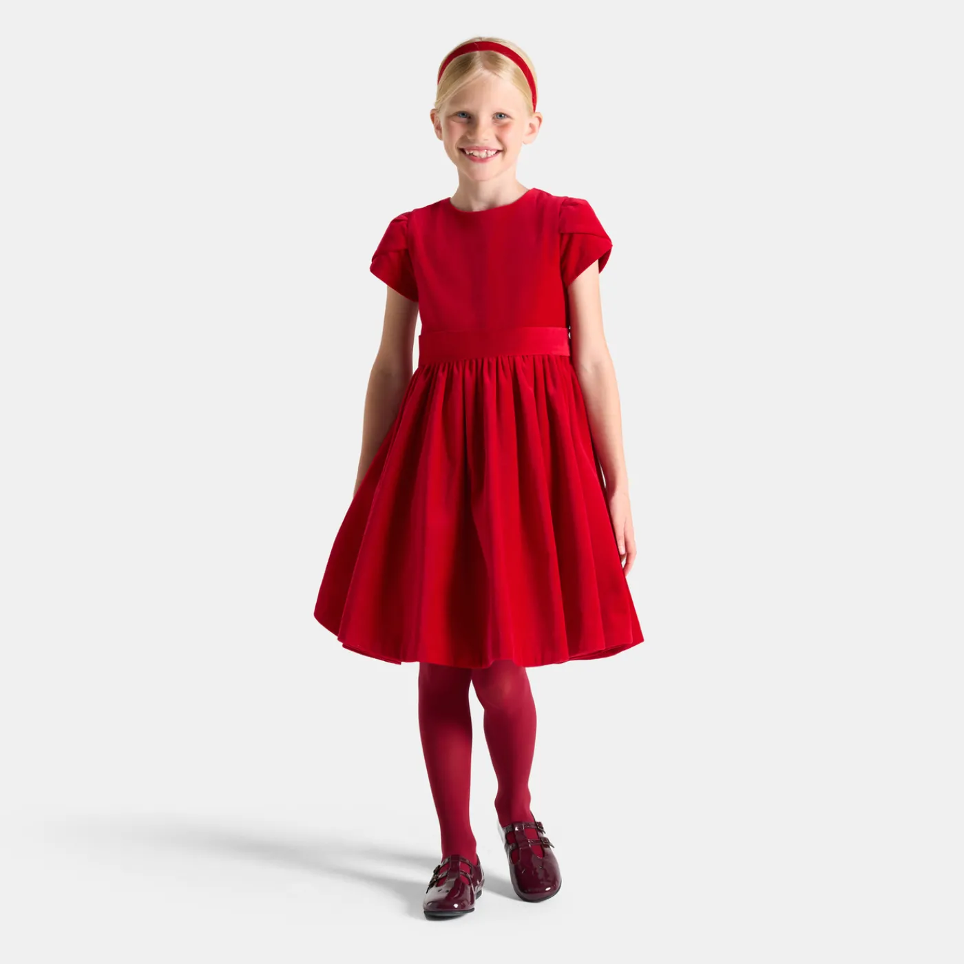 Dresses And Skirts-Jacadi Girl velvet dress Jacadi Red