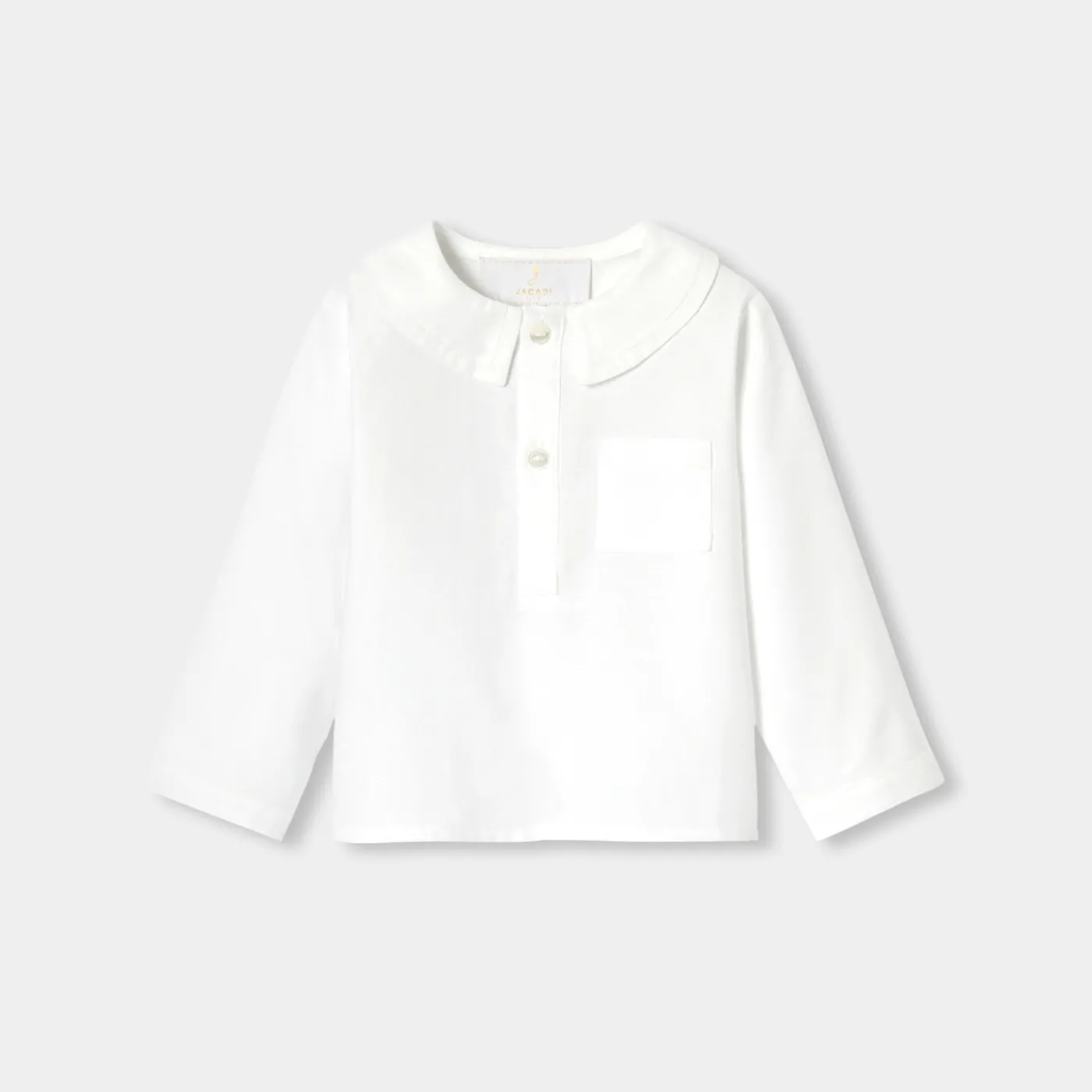 Shirts-Jacadi Oxford baby boy shirt Jacadi White