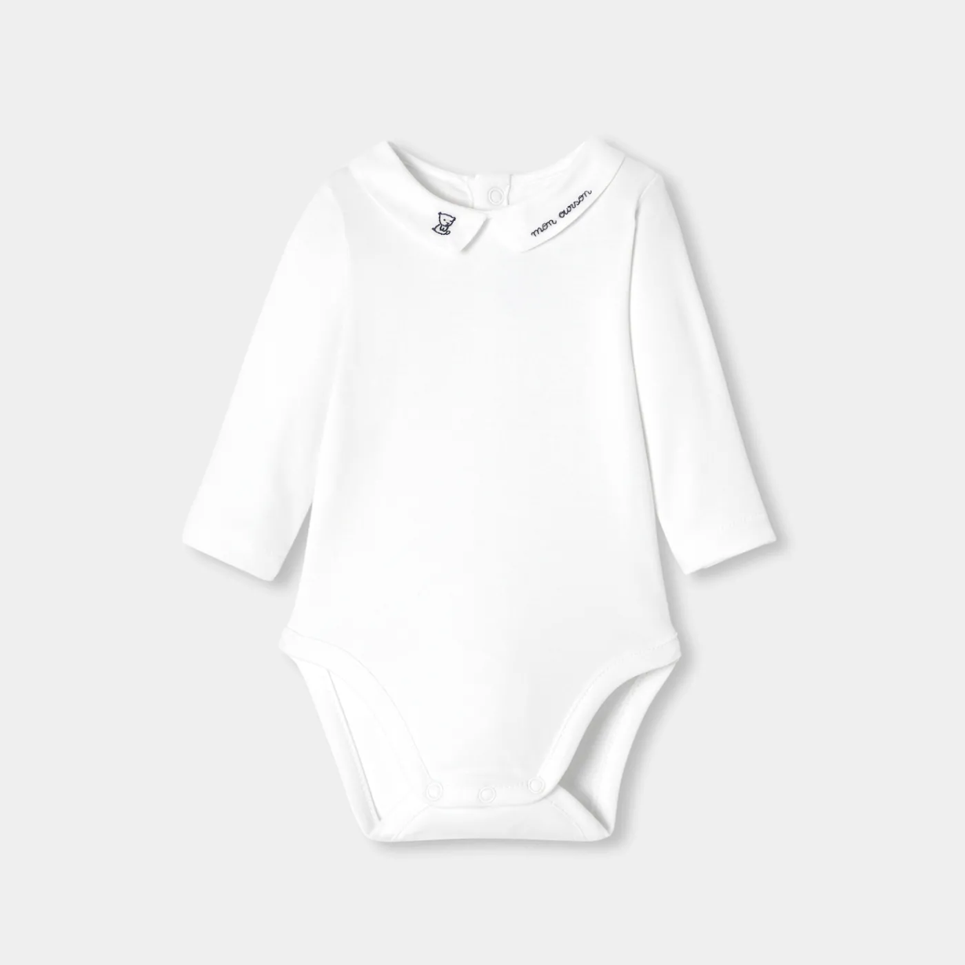 Bodysuits-Jacadi Baby boy long sleeve bodysuit Jacadi White