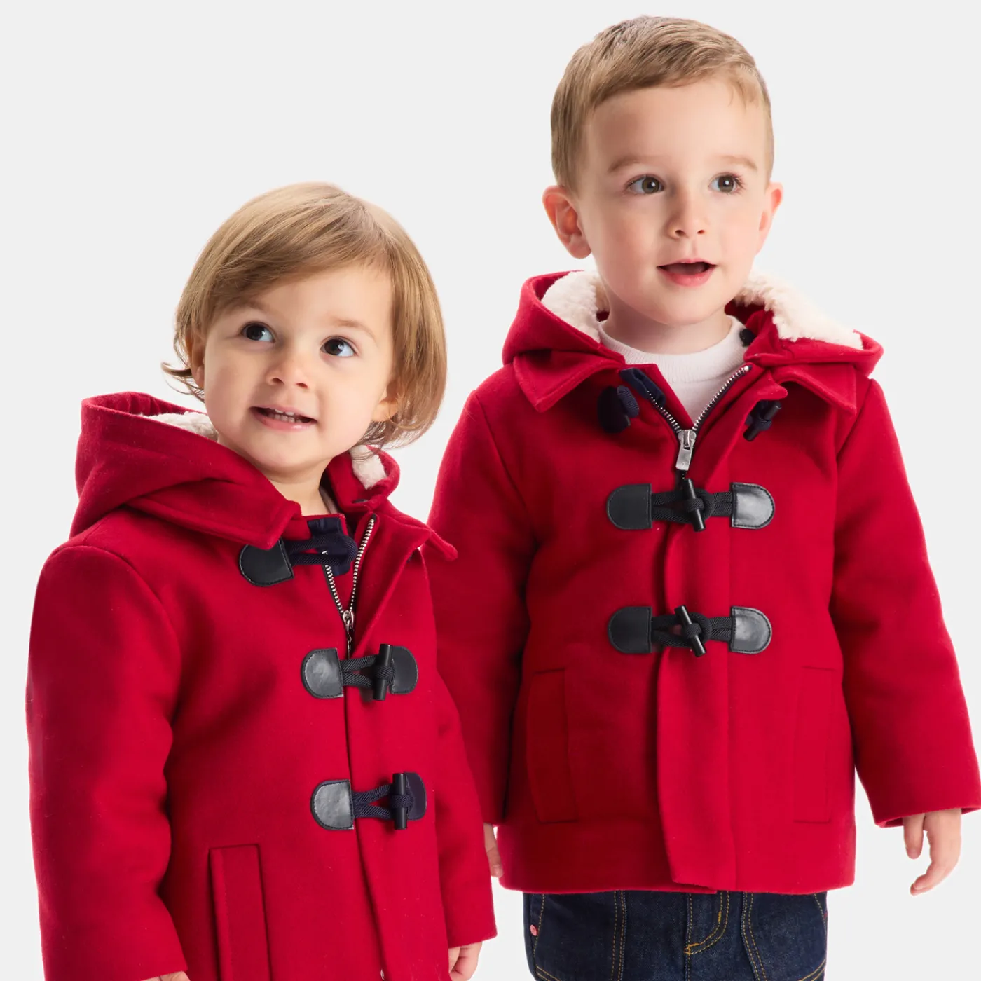 Coats And Outerwear|Toddler Coats & Puffer Jackets-Jacadi Baby boy duffle coat Dark Red
