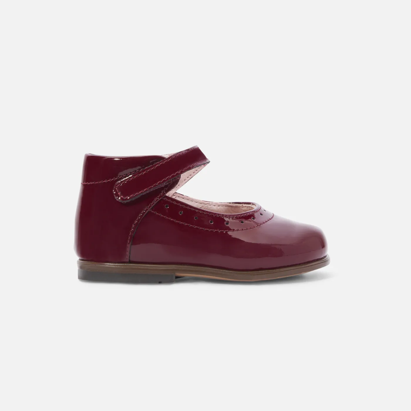 Mary Janes, T-Straps And Ballet Flats-Jacadi Baby girl patent leather Mary Janes Burgundy