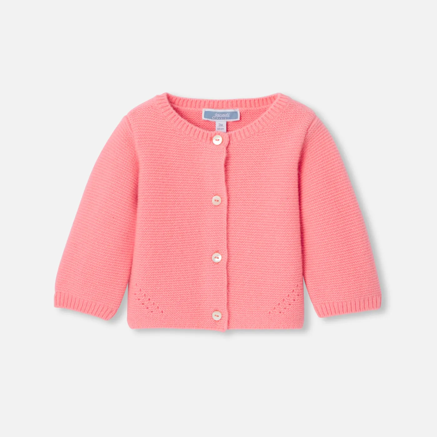 Jumpers, Sweatshirts And Cardigans-Jacadi Baby girl cashmere cardigan Indian pink