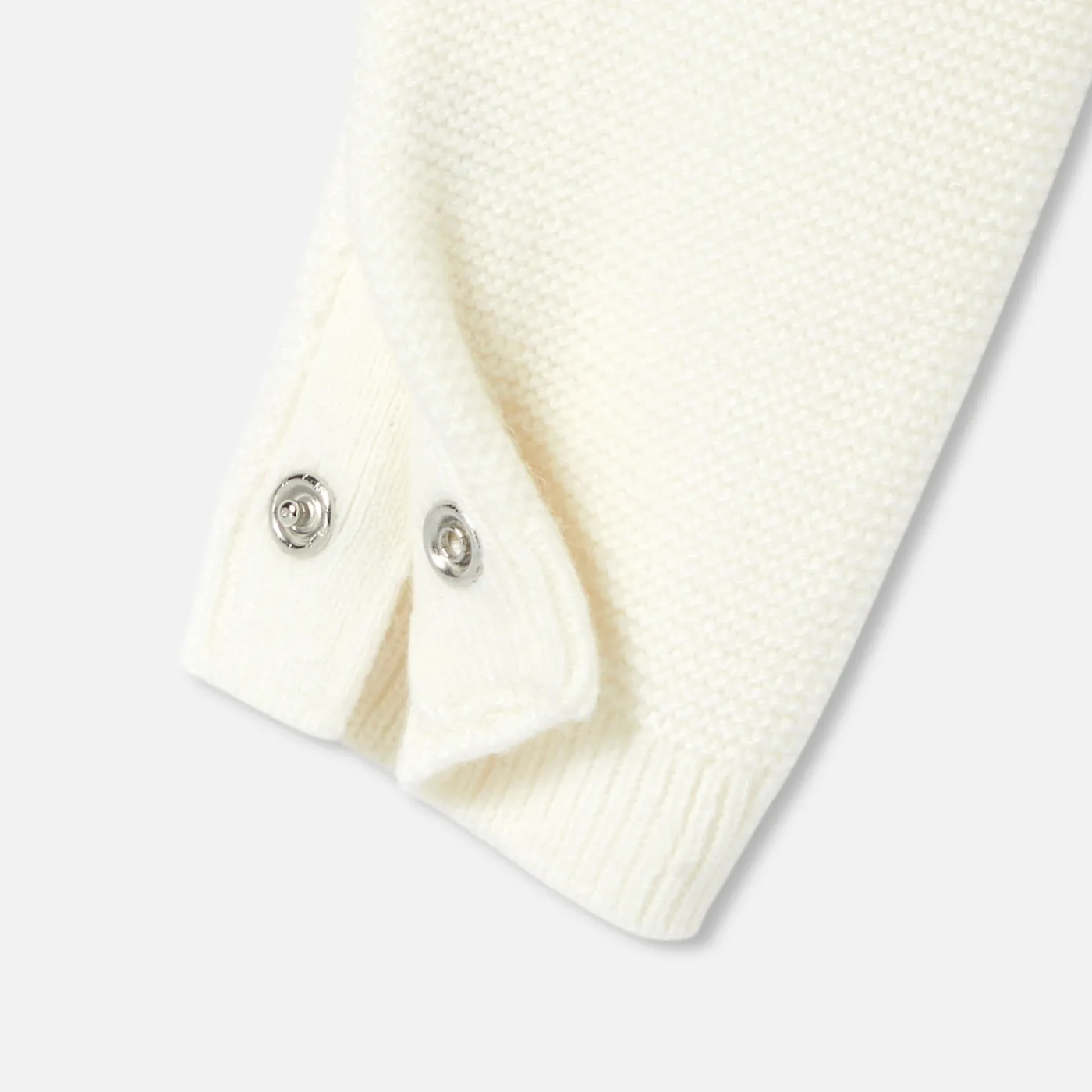 Bloomers, Overalls And Sets-Jacadi Baby girl jumpsuit in garter stitch. Jacadi soft white