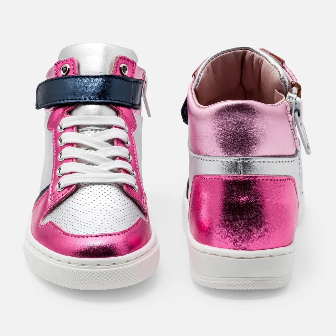 Sneakers-Jacadi Girl high-top sneakers Silver/multicolour