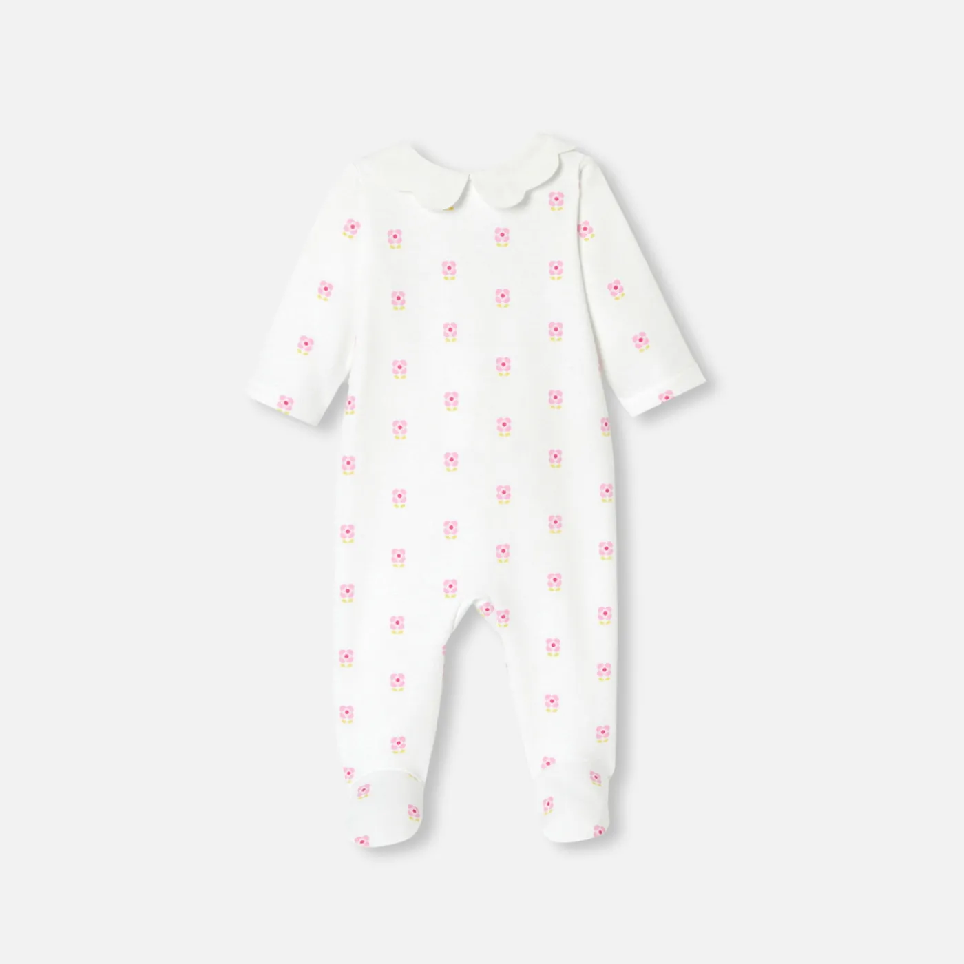 Pajamas-Jacadi Baby girl pajamas in fleece White/Multicolour