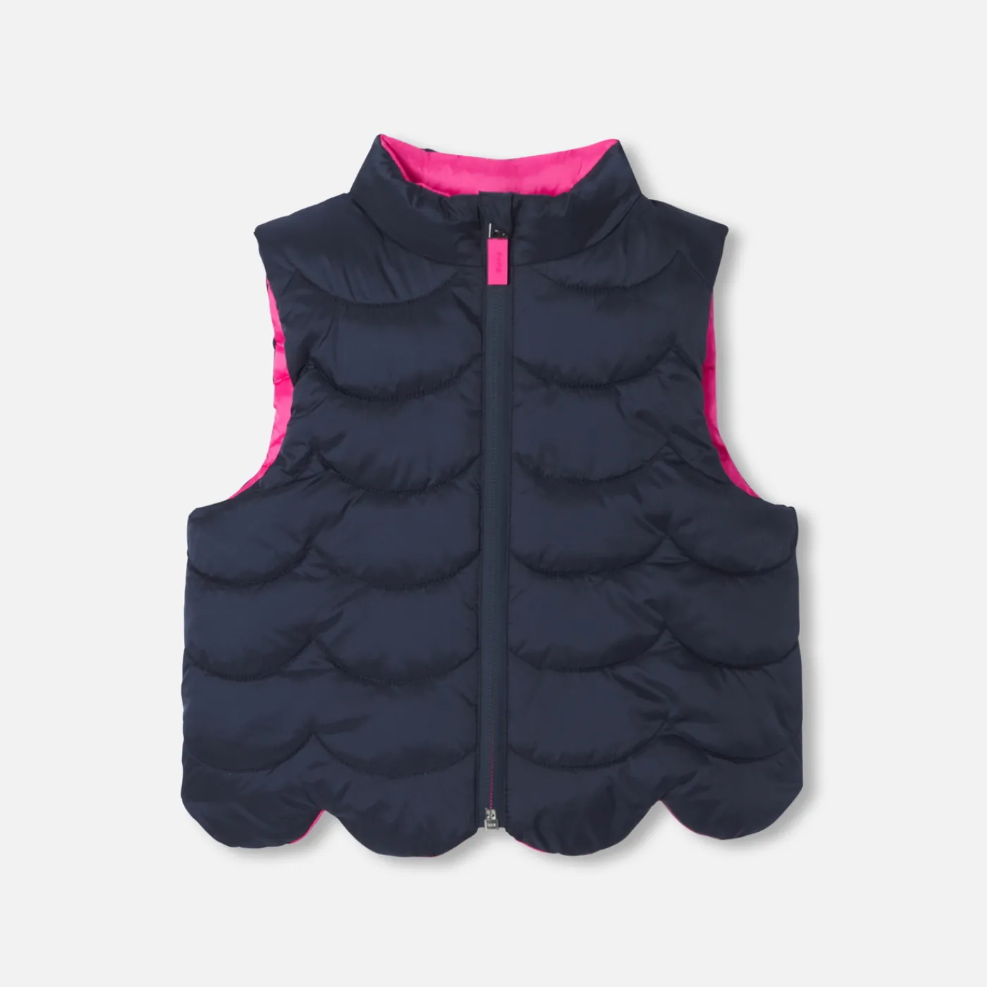 Coats And Outerwear|Toddler Coats & Puffer Jackets-Jacadi Baby girl reversible sleeveless padded jacket Pink/Multicolour