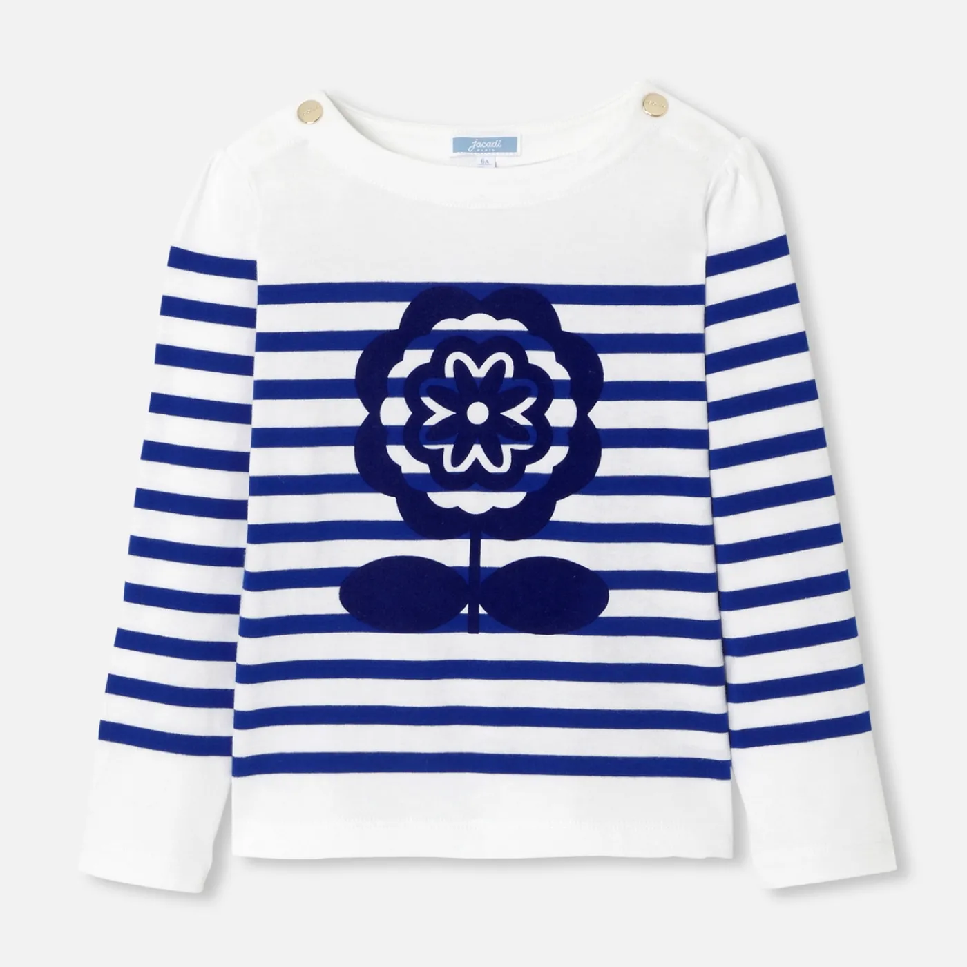 T-Shirts, Polo Shirts-Jacadi Girl sailor tee White/Blue