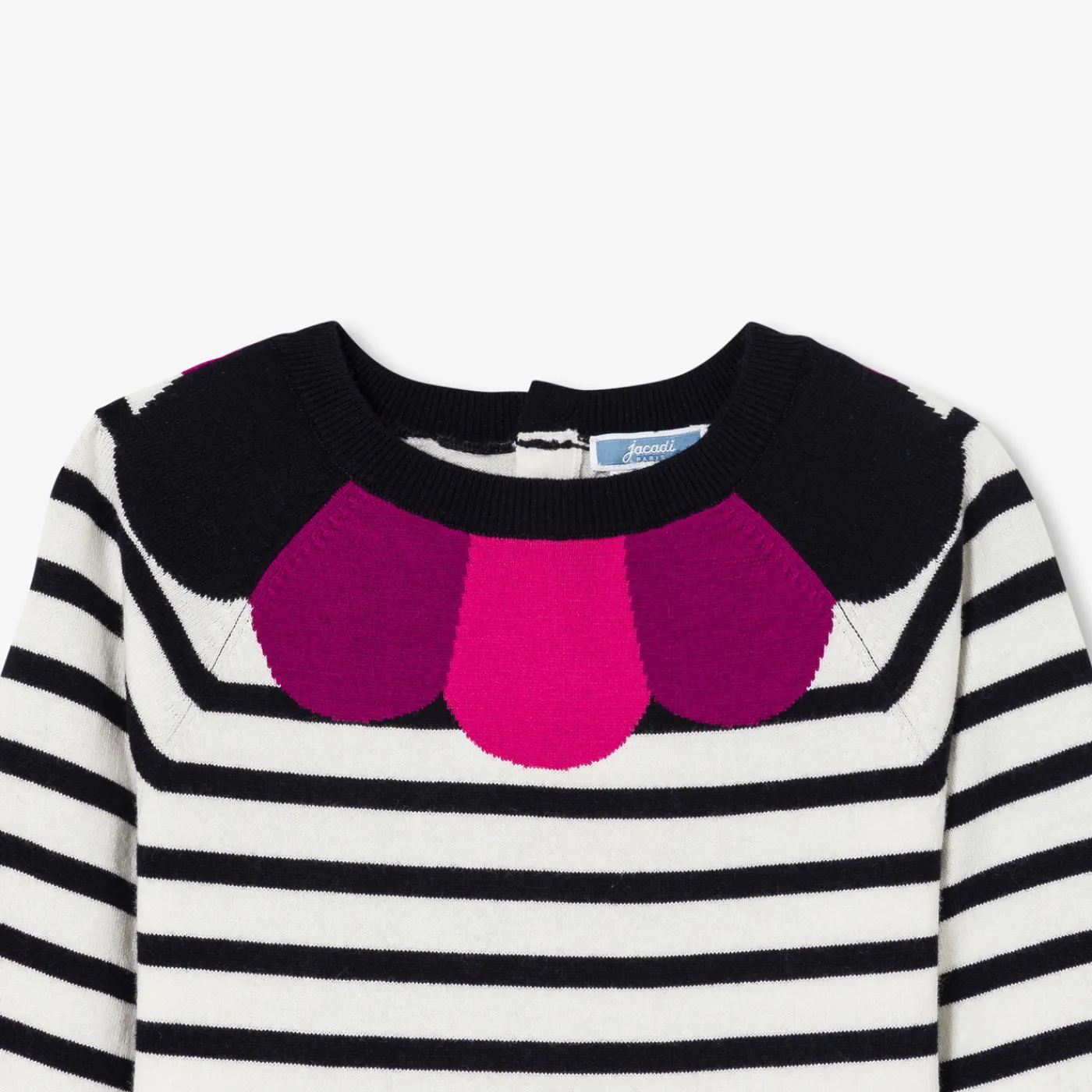 Dresses And Skirts-Jacadi Girl long-sleeved dress White/Navy