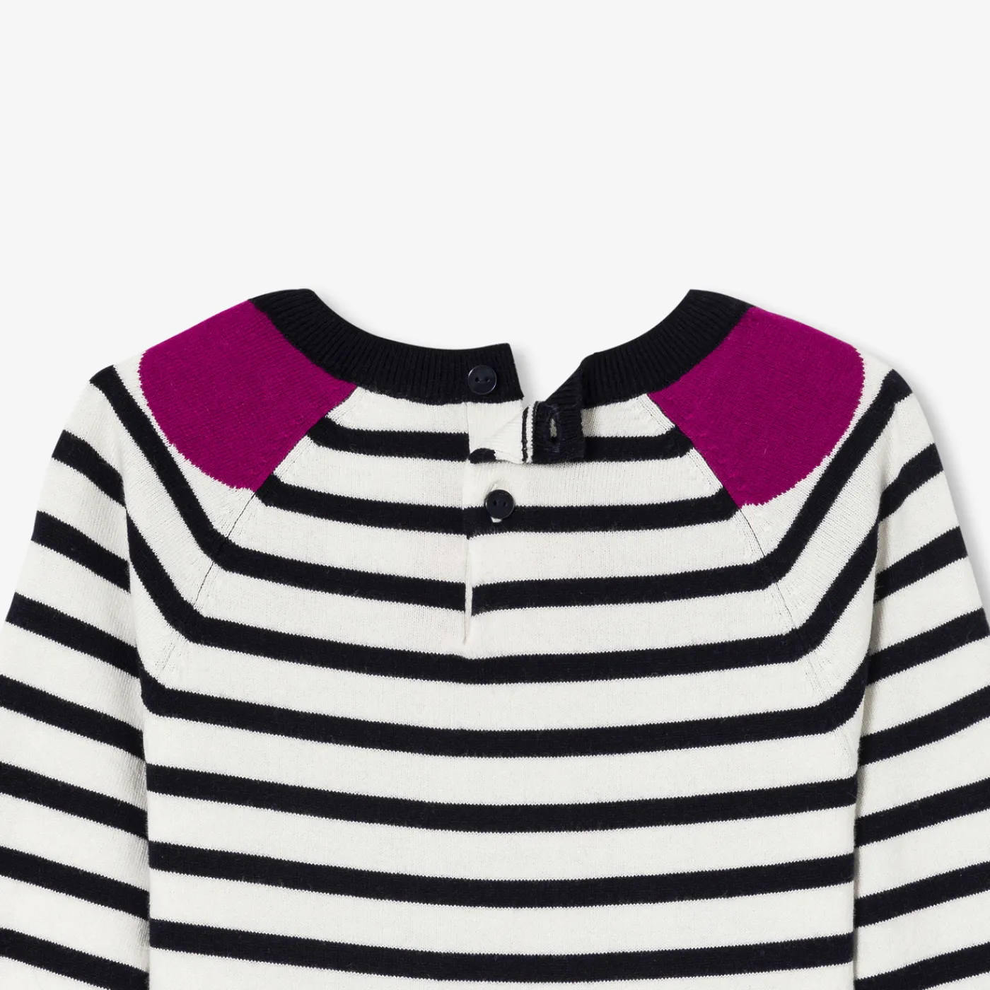 Dresses And Skirts-Jacadi Girl long-sleeved dress White/Navy