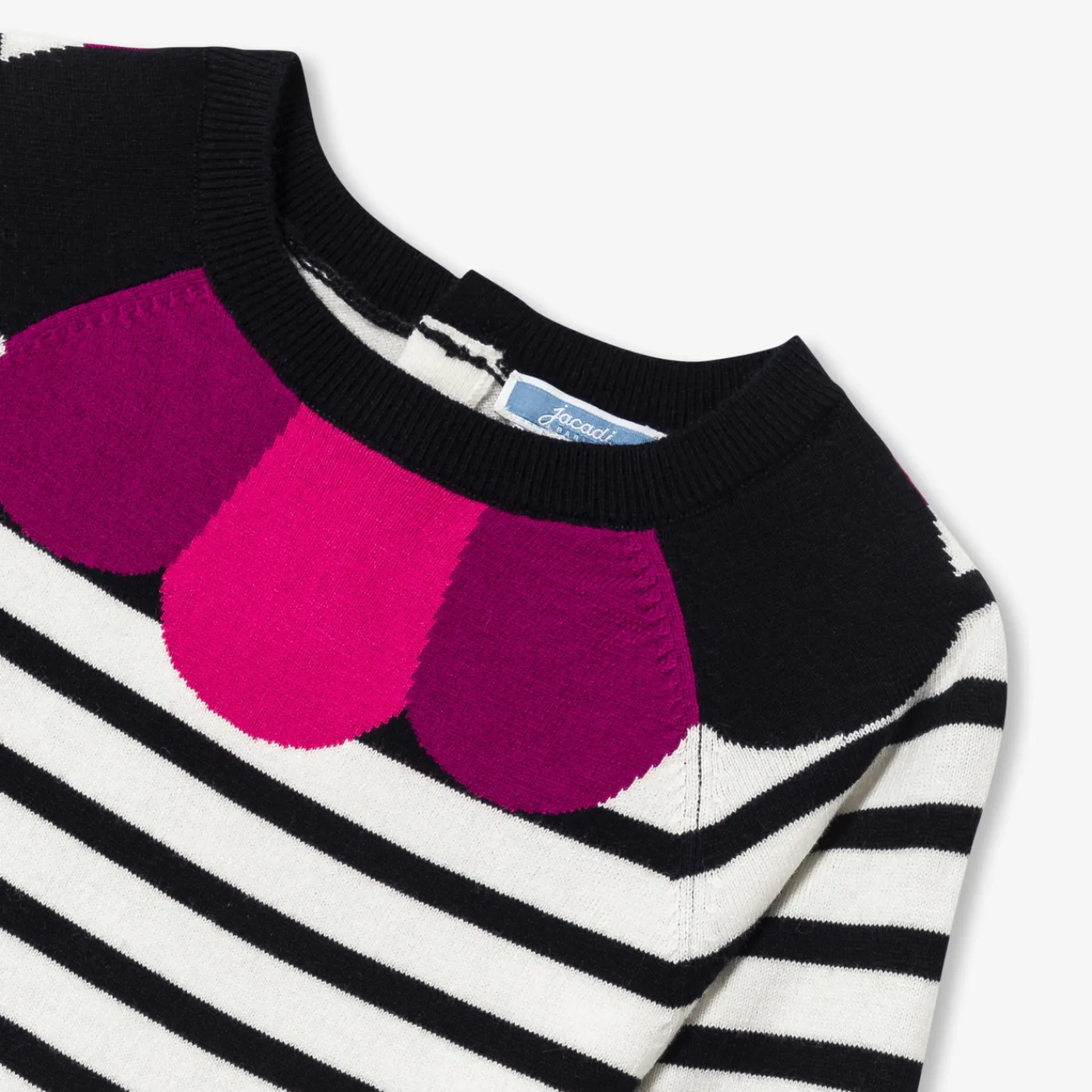 Dresses And Skirts-Jacadi Girl long-sleeved dress White/Navy