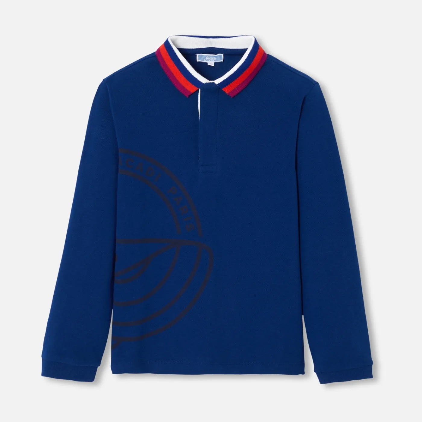 T-Shirts And Polo Shirts-Jacadi Boy long-sleeved polo Dark Blue