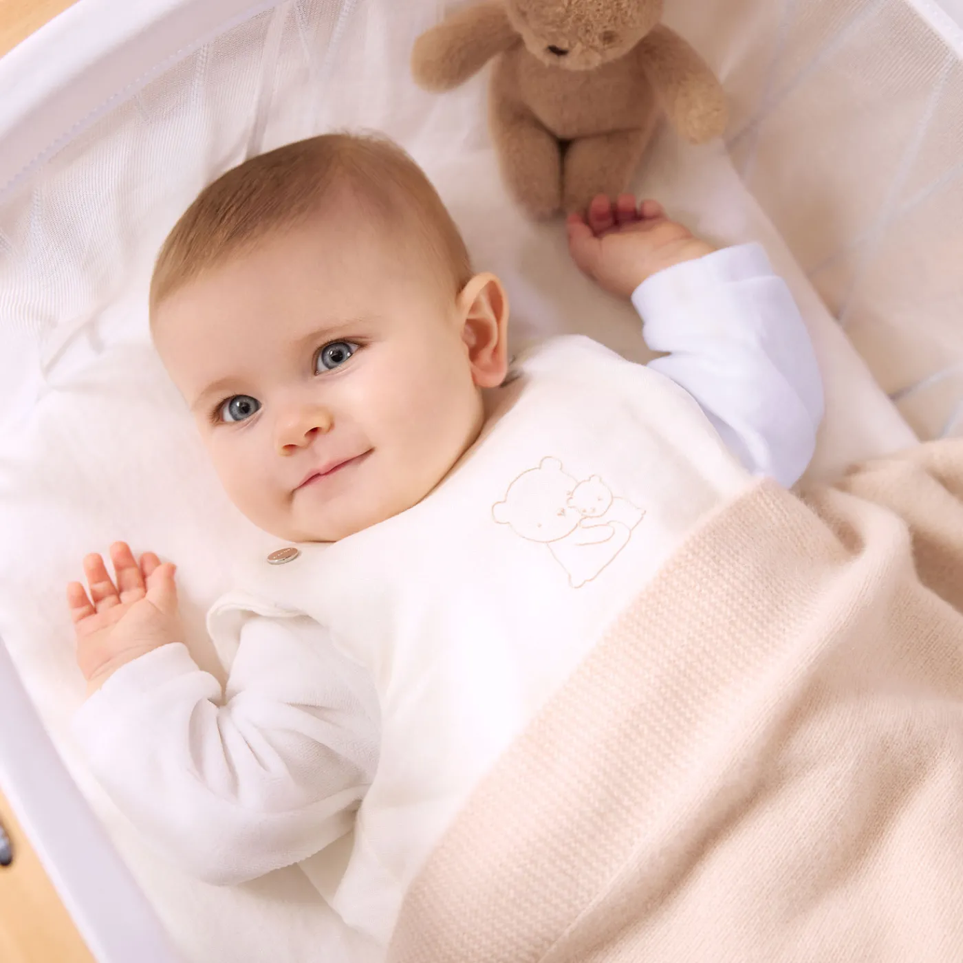 Sleeping Bags And Blankets|Sleeping Bags And Blankets-Jacadi Sleeping bag 0-6 months in linen Jacadi soft white
