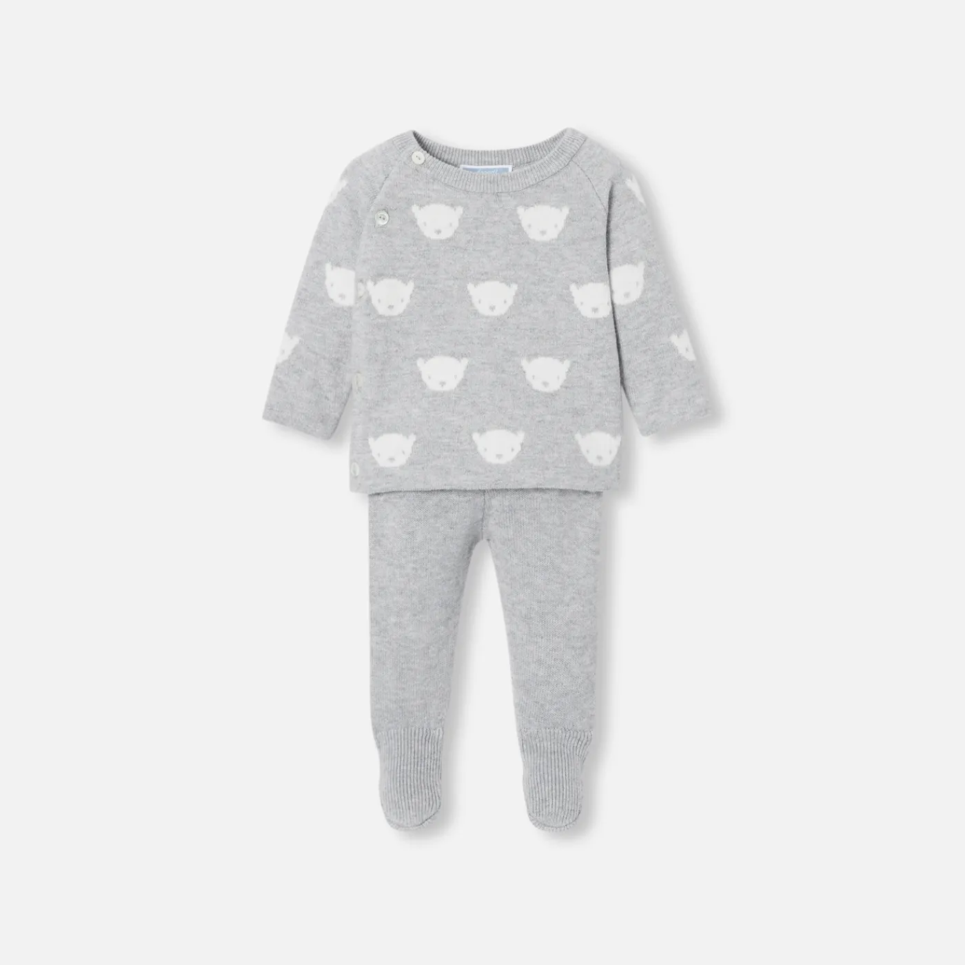 Bloomers, Overalls And Sets-Jacadi Baby jersey knit set Grey/Cream