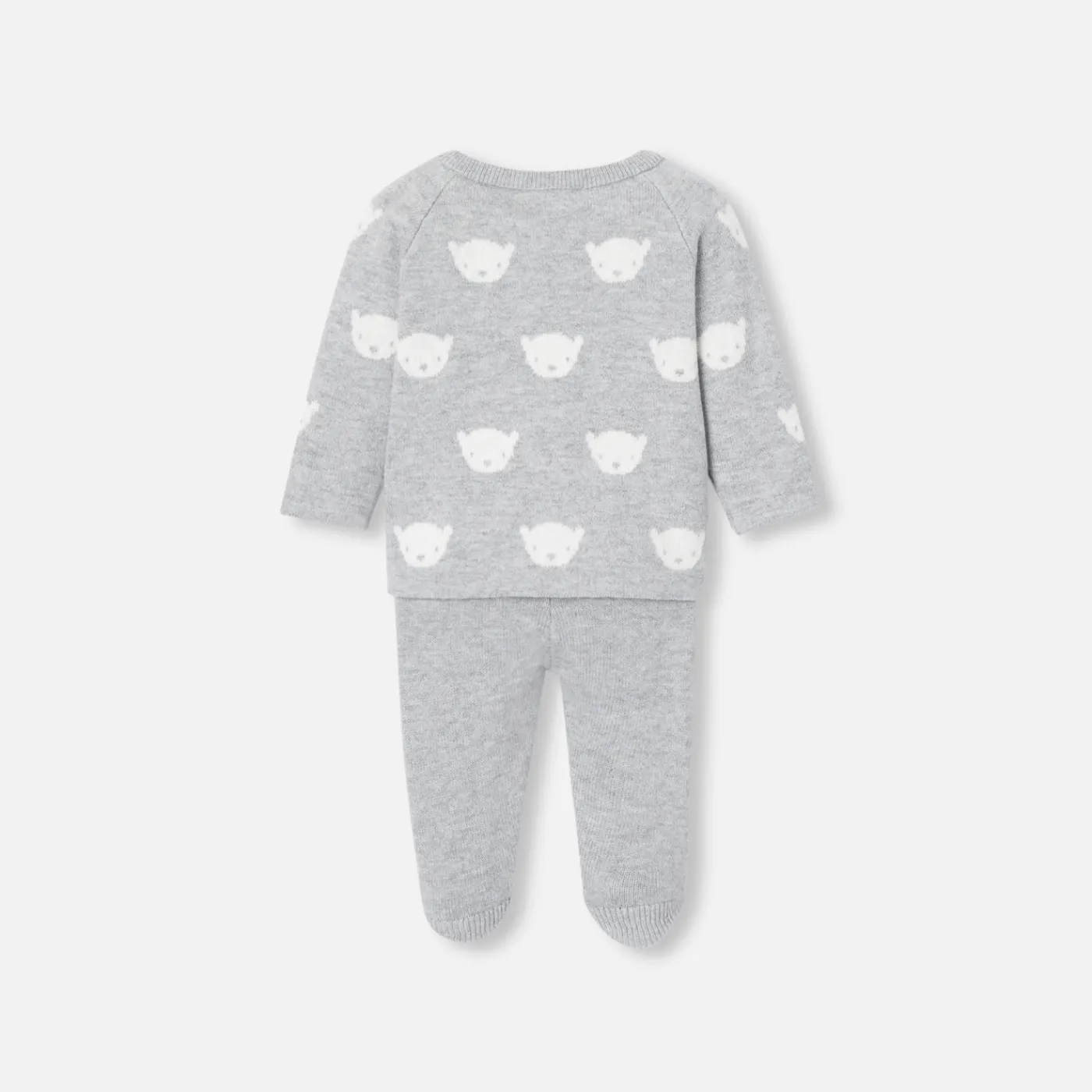 Bloomers, Overalls And Sets-Jacadi Baby jersey knit set Grey/Cream