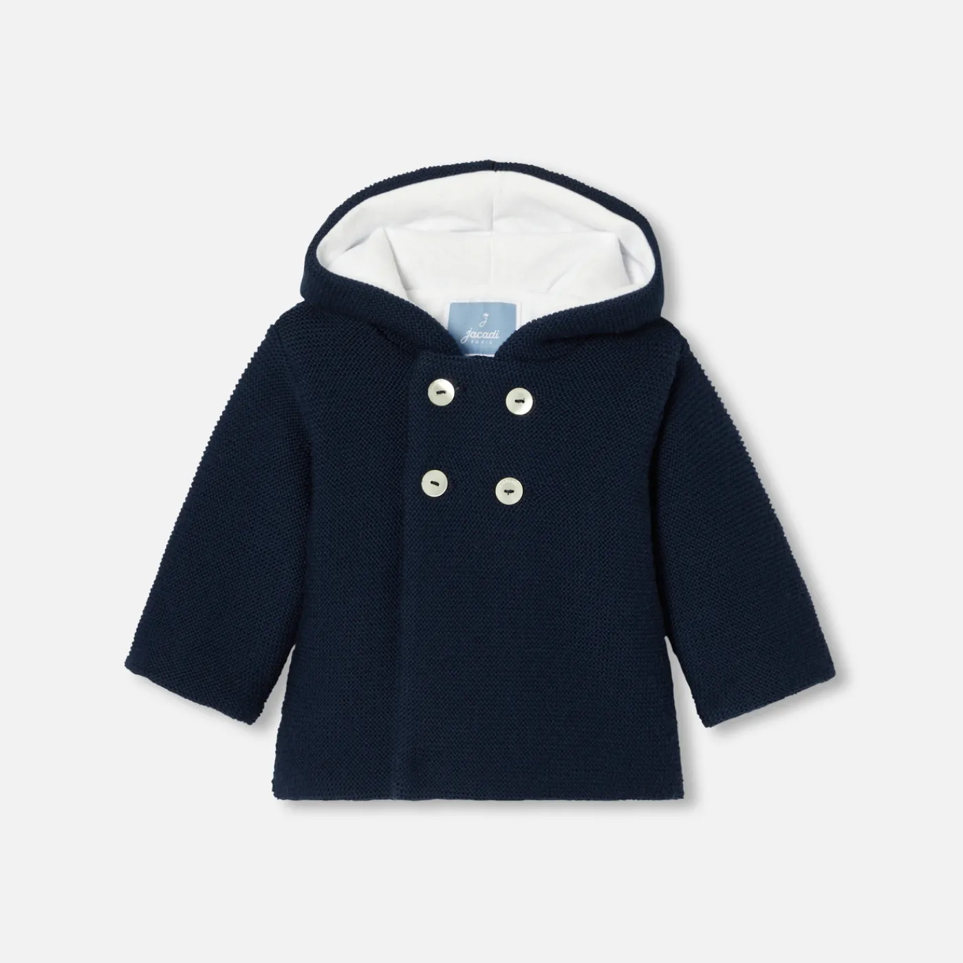 Coats And Outerwear|Coats And Outerwear-Jacadi Baby Merino wool burnous jacket Light navy