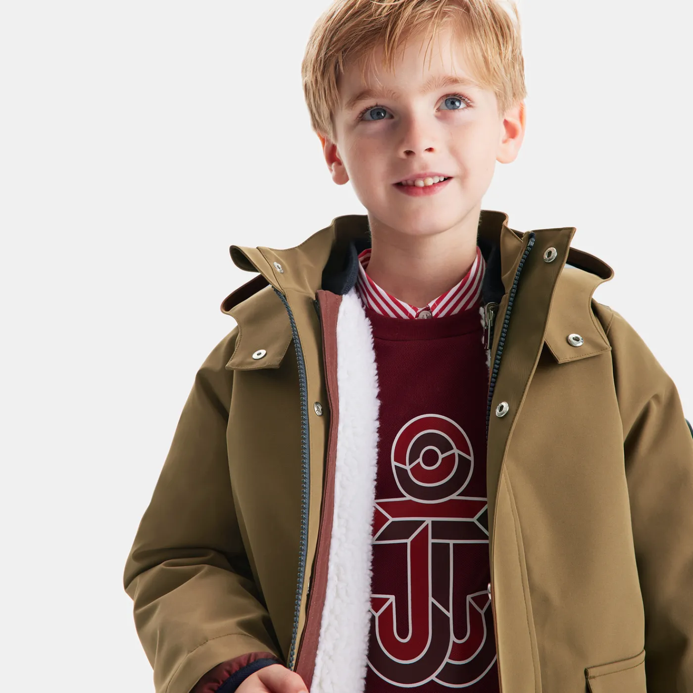 Coats And Outerwear|Boy Coats & Puffer Jackets-Jacadi Boy 3-in-1 parka Clay
