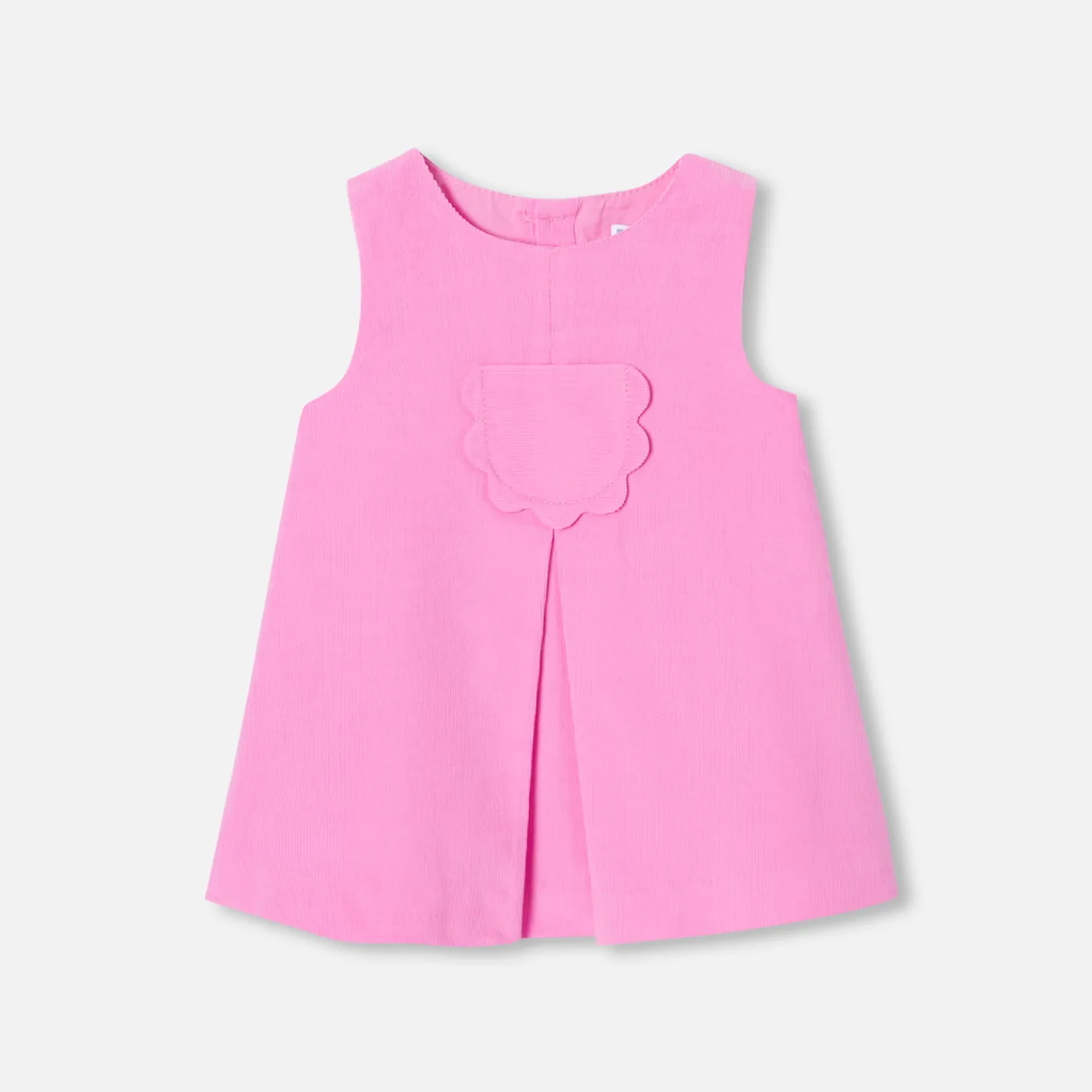 Dresses-Jacadi Baby girl velvet pinafore dress Medium Pink