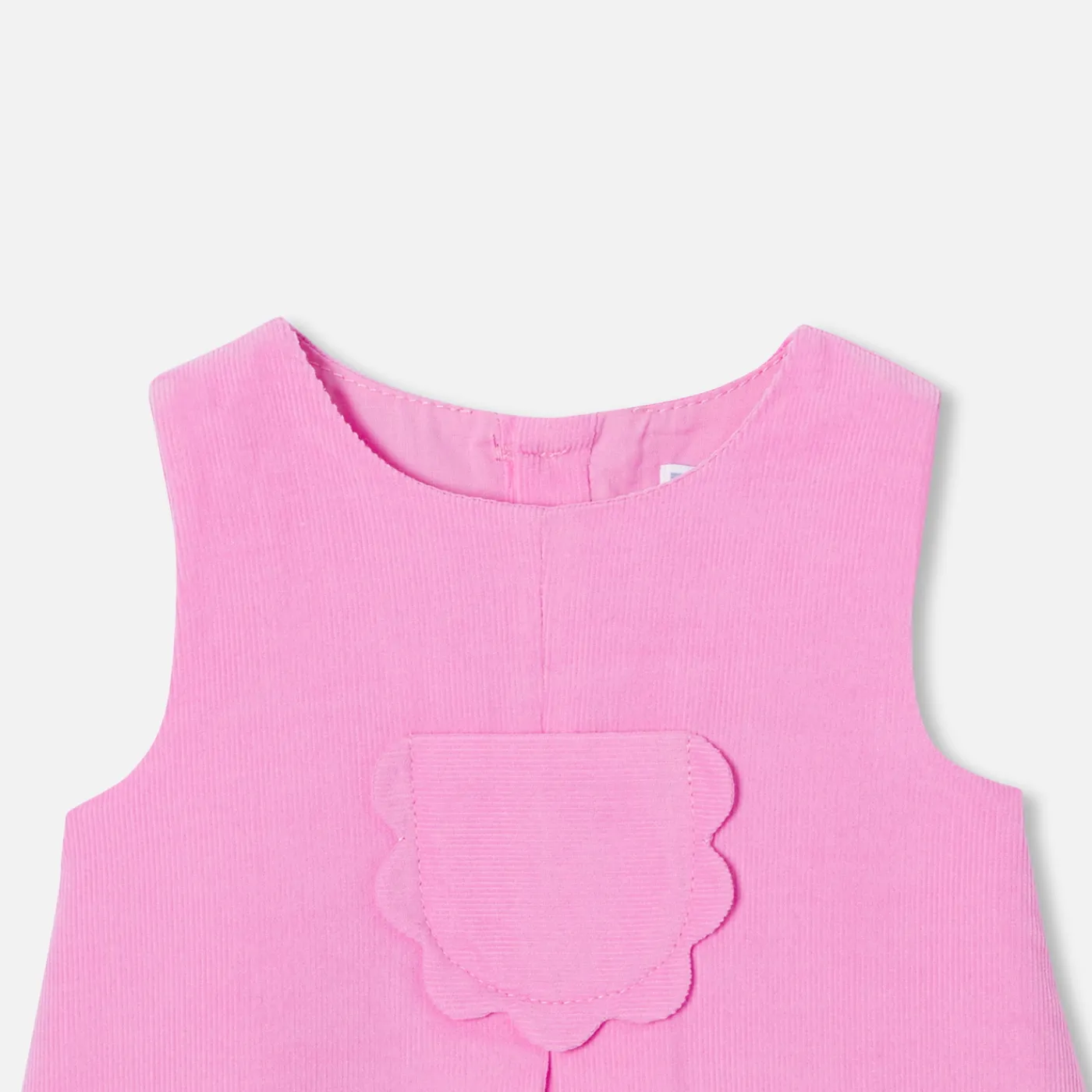 Dresses-Jacadi Baby girl velvet pinafore dress Medium Pink