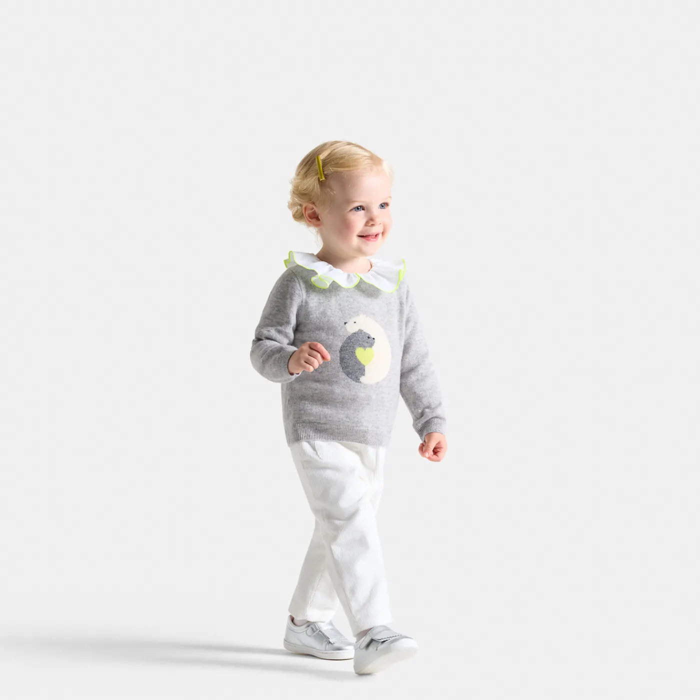 Pants And Shorts-Jacadi Baby girl velour pants Jacadi soft white