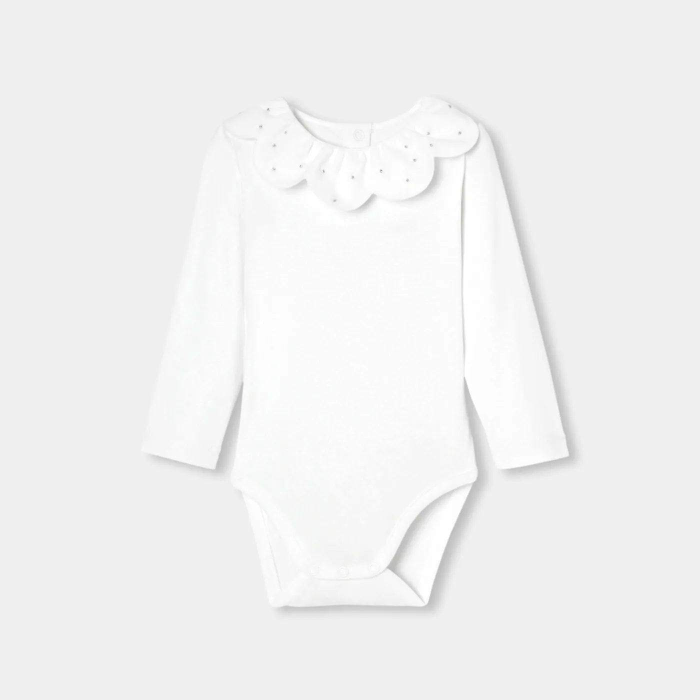 Bodysuits-Jacadi Baby girl long-sleeved bodysuit Jacadi White