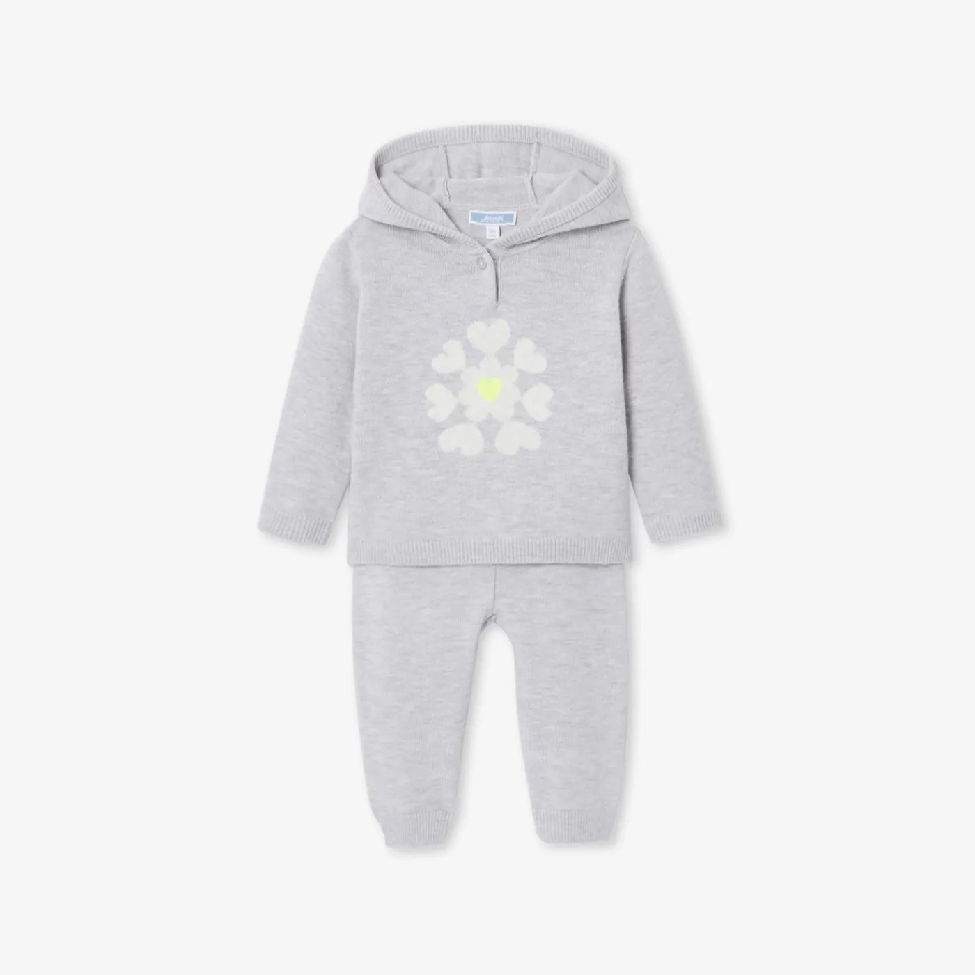 Bloomers And Overalls-Jacadi Baby girl knitted comfort set Grey/Multicolour