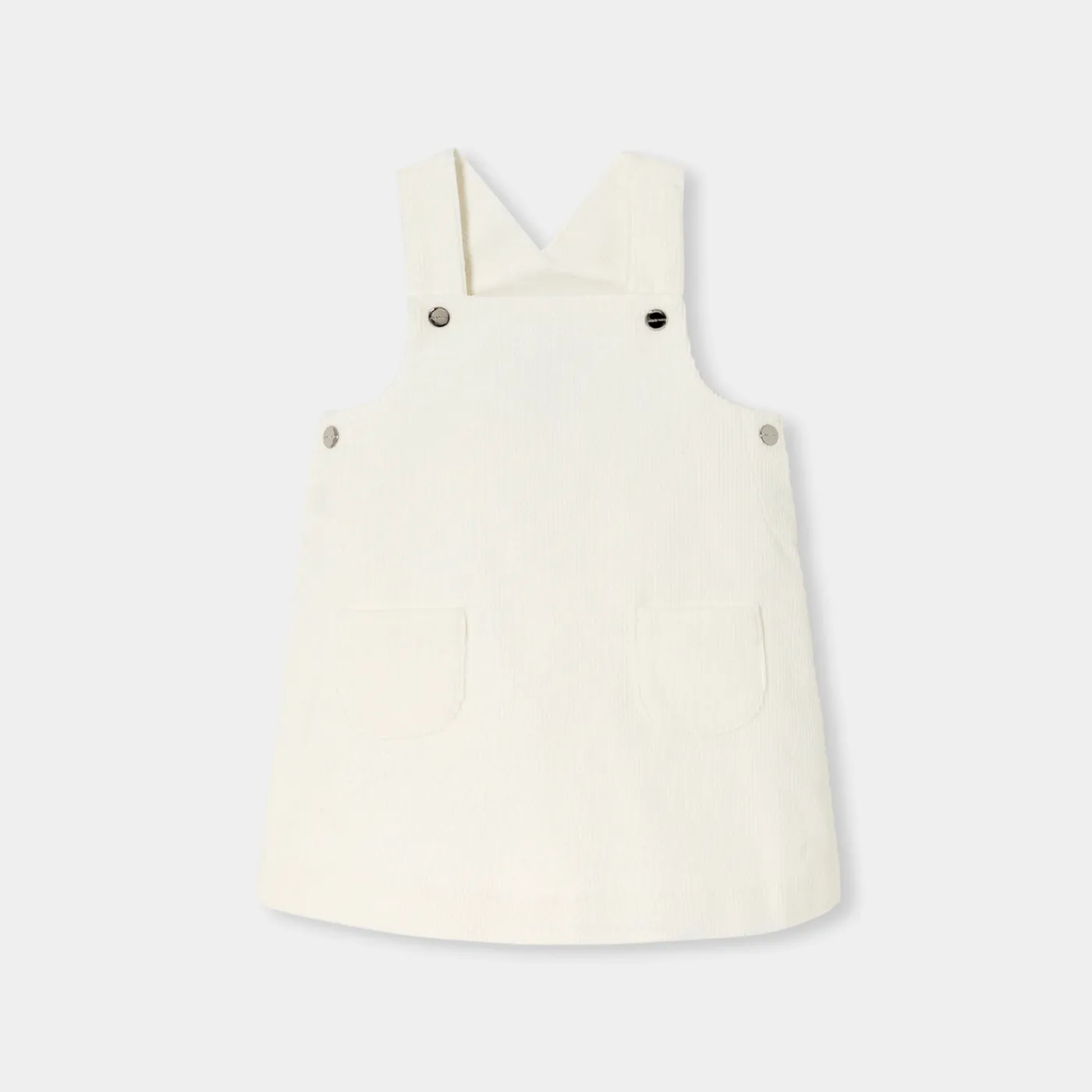 Dresses-Jacadi Baby girl velvet dress Jacadi soft white