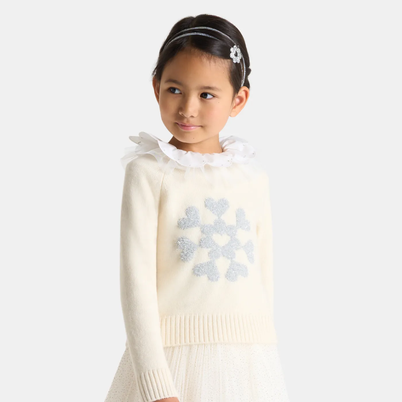 Cardigans, Sweaters And Sweatshirts-Jacadi Girl cashmere sweater Jacadi soft white