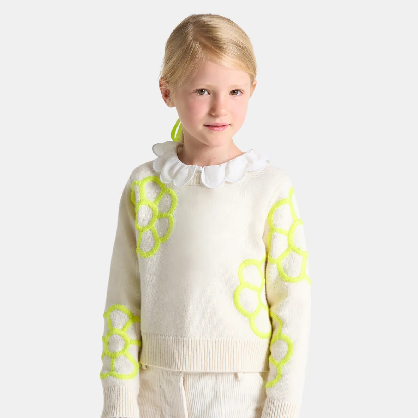 Cardigans, Sweaters And Sweatshirts-Jacadi Girl sweater Jacadi soft white