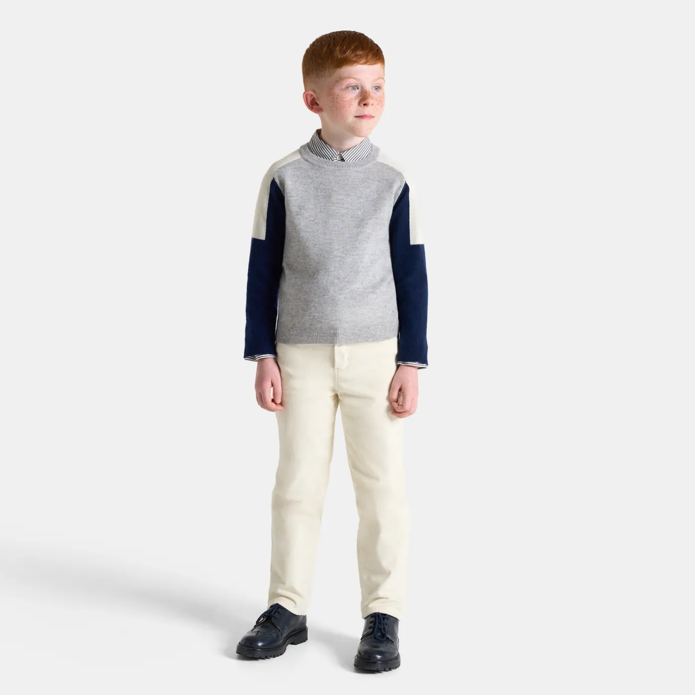 Pants And Sweatpants-Jacadi Boy lined velour pants Beige