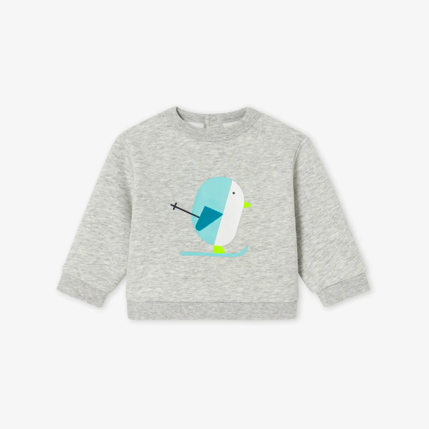 Sweaters, Sweatshirts And Cardigans-Jacadi Baby boy sweatshirt with sherpa lining Jacadi light Heather Grey