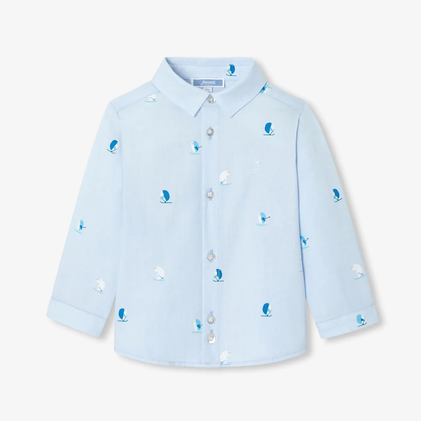 Shirts-Jacadi Oxford baby boy shirt Cloud