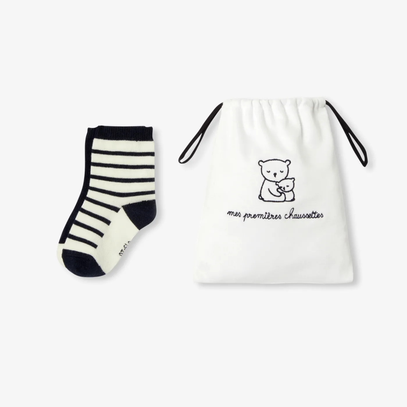 Socks And Booties|Accessories-Jacadi Baby socks duo White/Navy