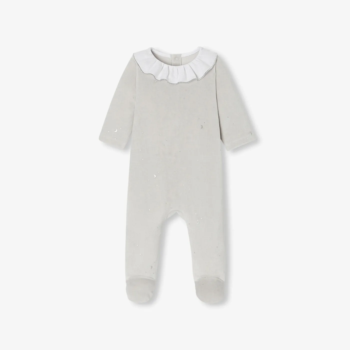 Pajamas-Jacadi Baby girl velvet pajamas Grey/Multicolour