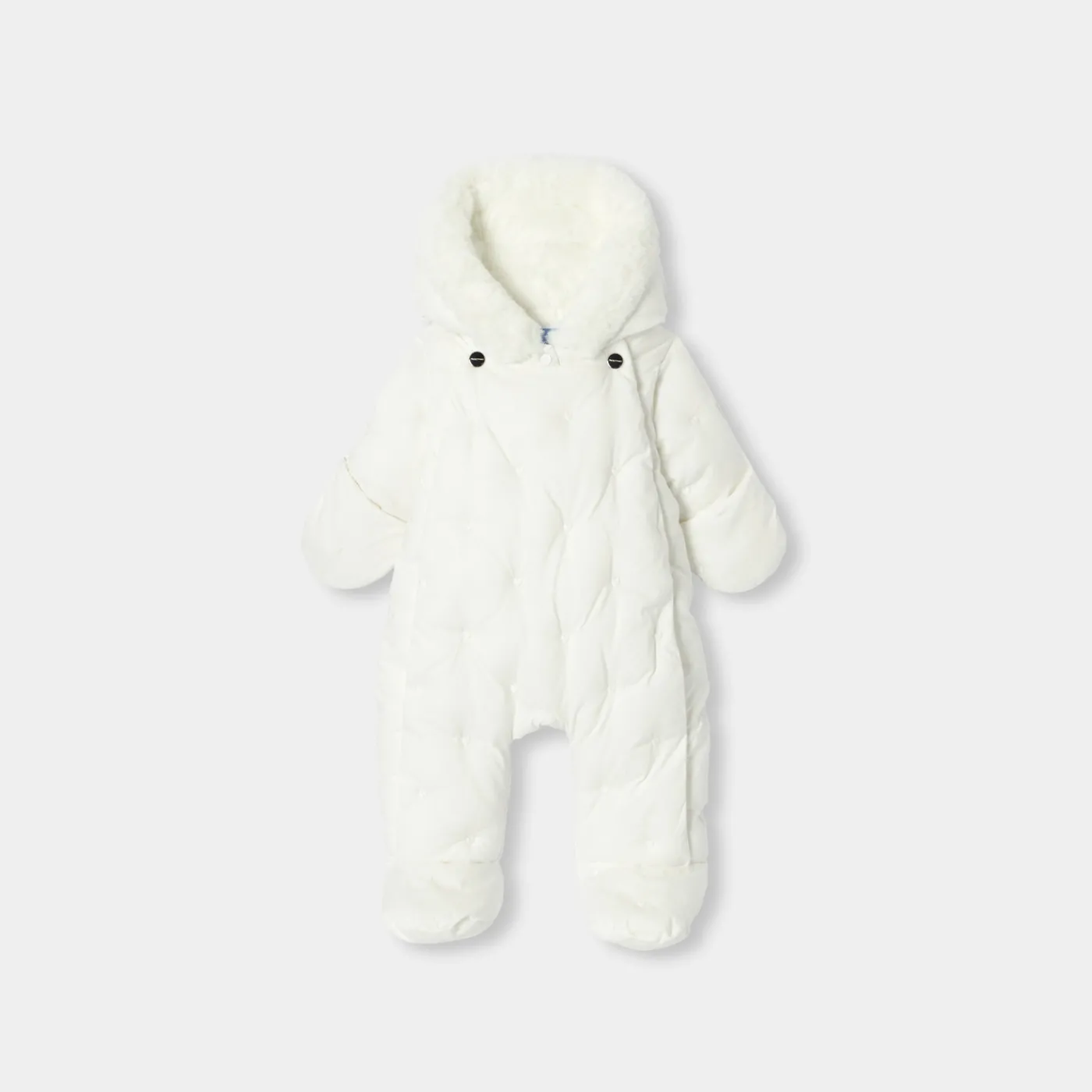 Coats And Outerwear|Girl Coats & Puffer Jackets-Jacadi Baby girl snowsuit Jacadi soft white