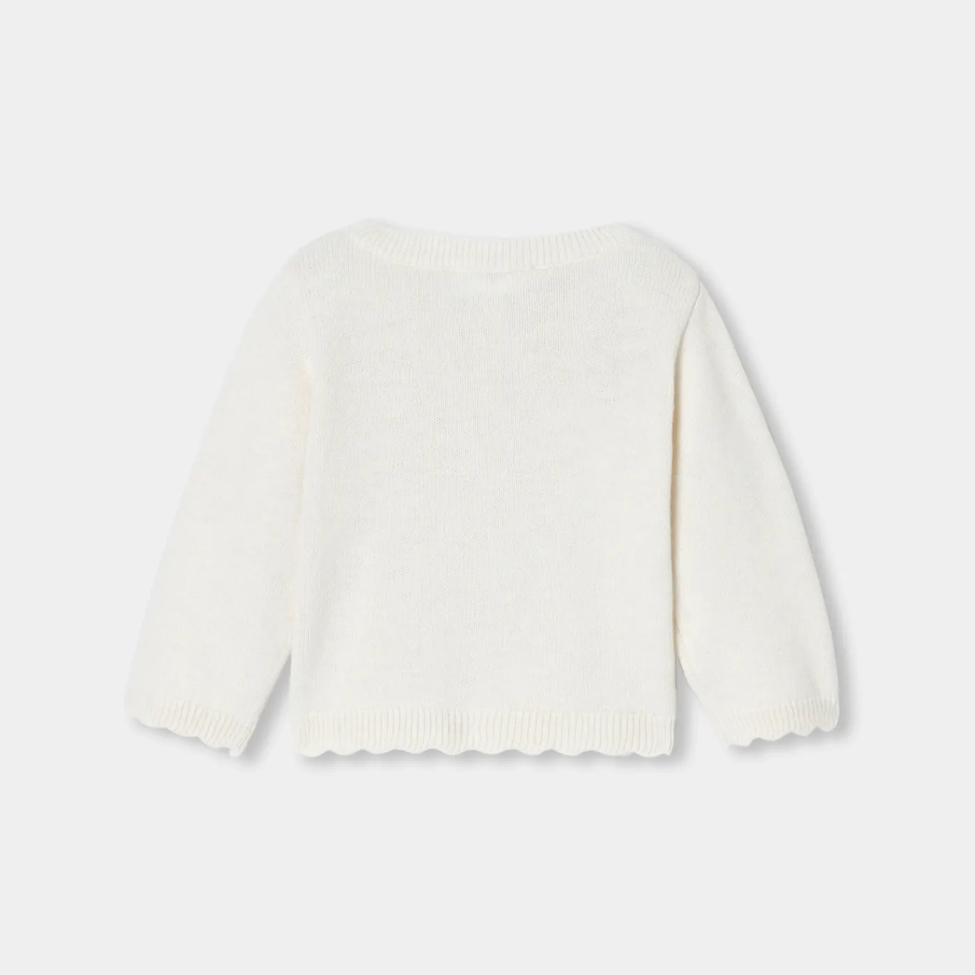 Jumpers, Sweatshirts And Cardigans-Jacadi Baby girl jersey cardigan Jacadi soft white