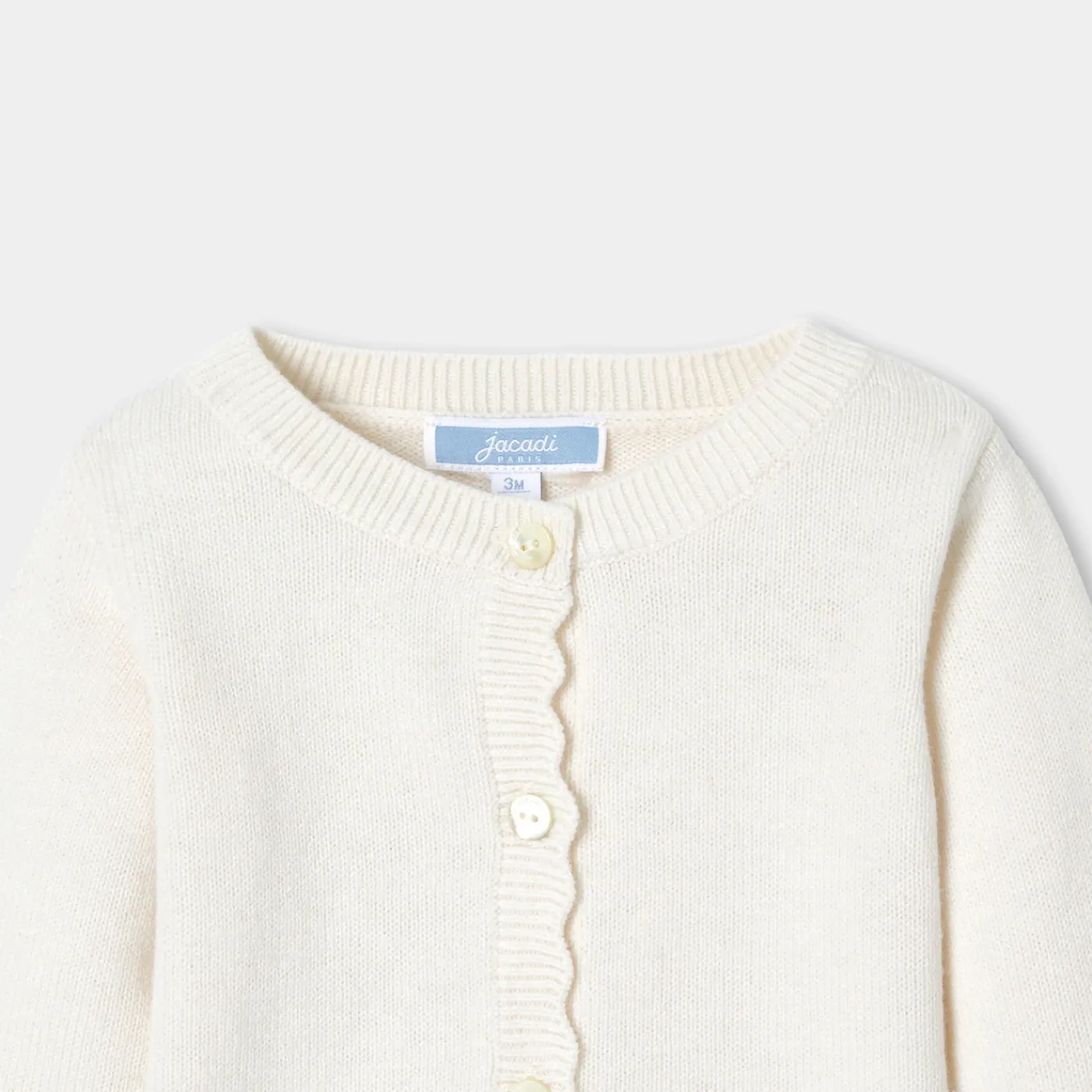 Jumpers, Sweatshirts And Cardigans-Jacadi Baby girl jersey cardigan Jacadi soft white
