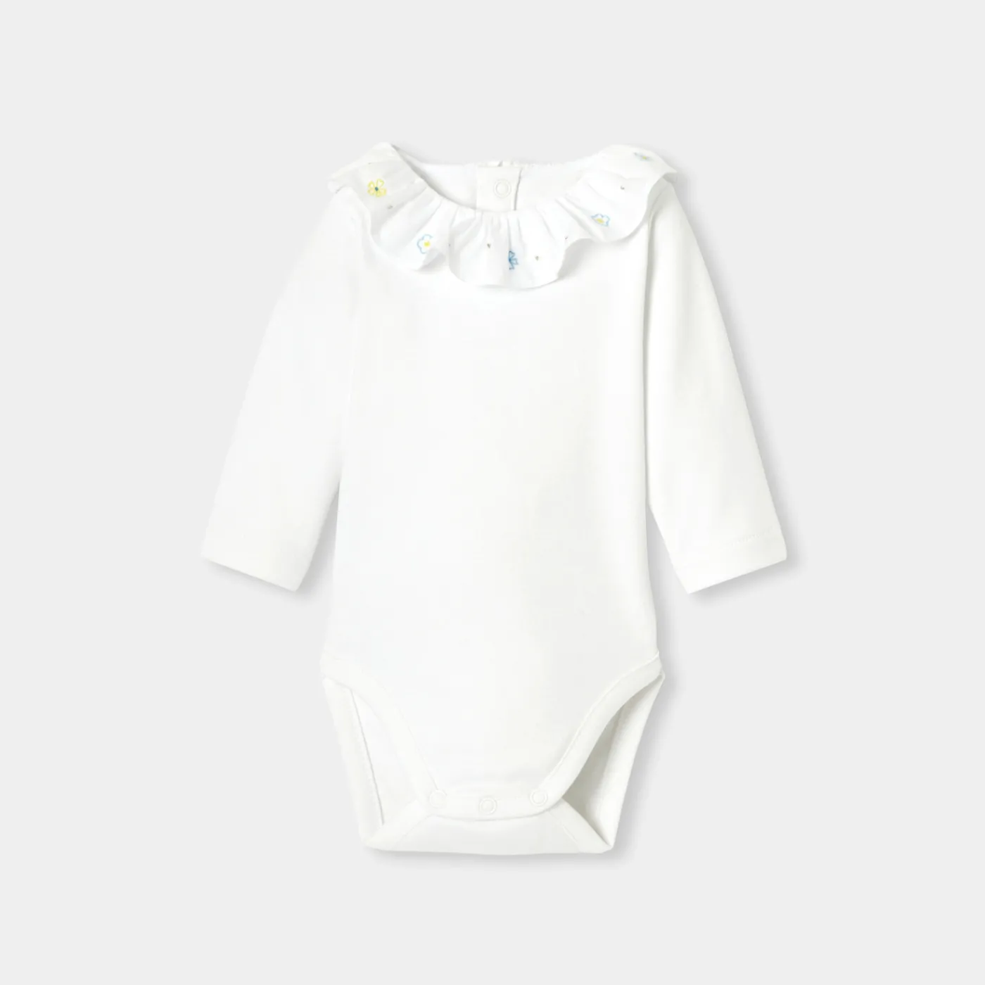 Bodysuits-Jacadi Baby girl long-sleeved bodysuit Jacadi White