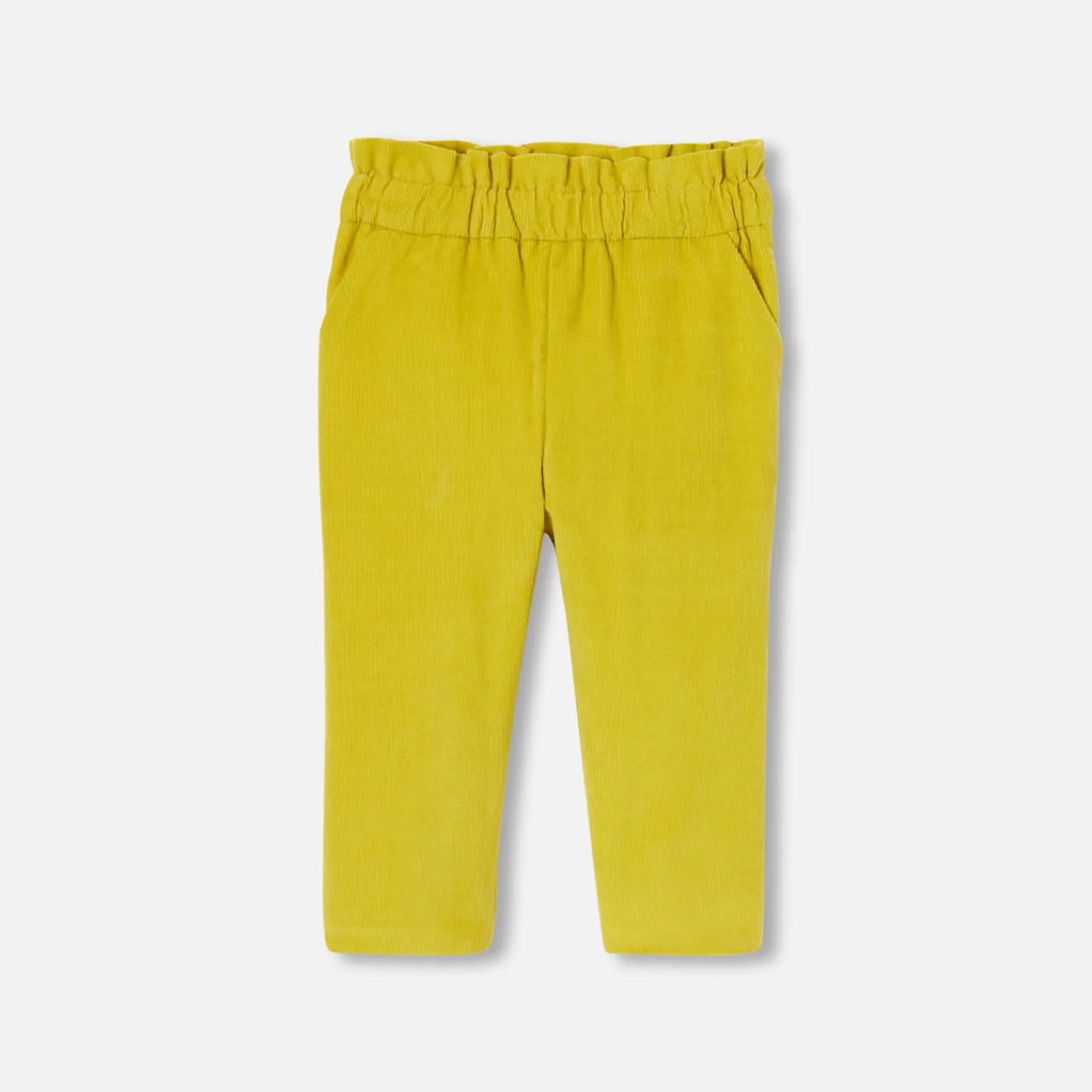 Pants And Shorts-Jacadi Baby girl velour pants Mustard