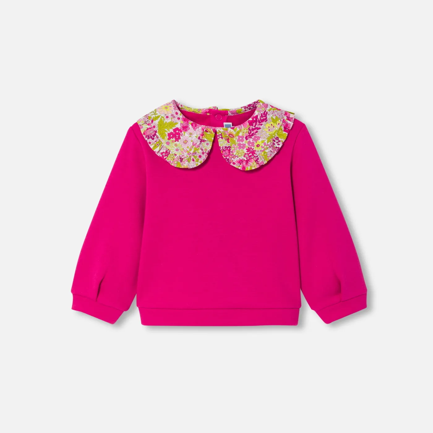 Cardigans, Sweaters And Sweatshirts-Jacadi Baby girl fleece sweatshirt Raspberry