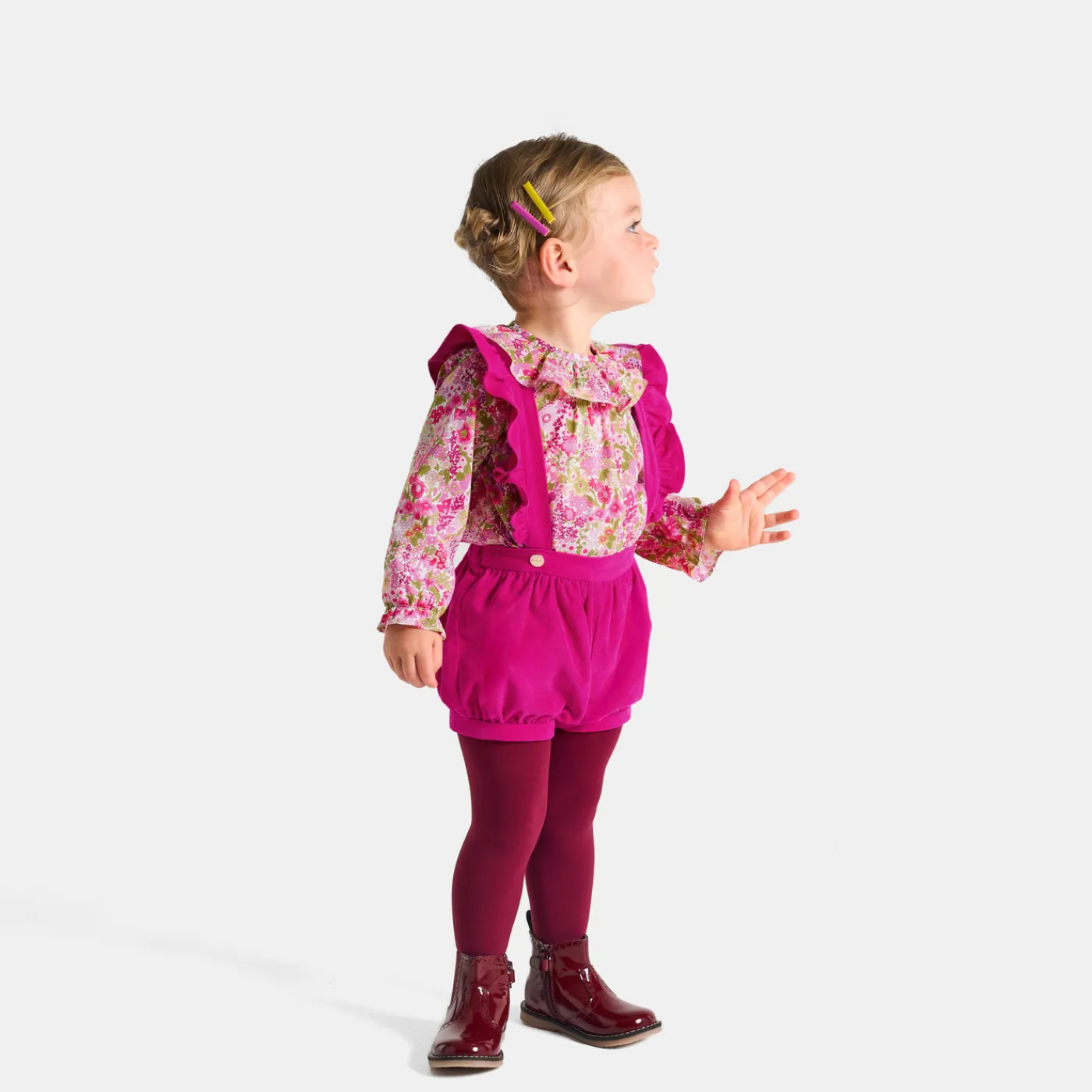 Pants And Shorts-Jacadi Baby girl shorts with straps Raspberry